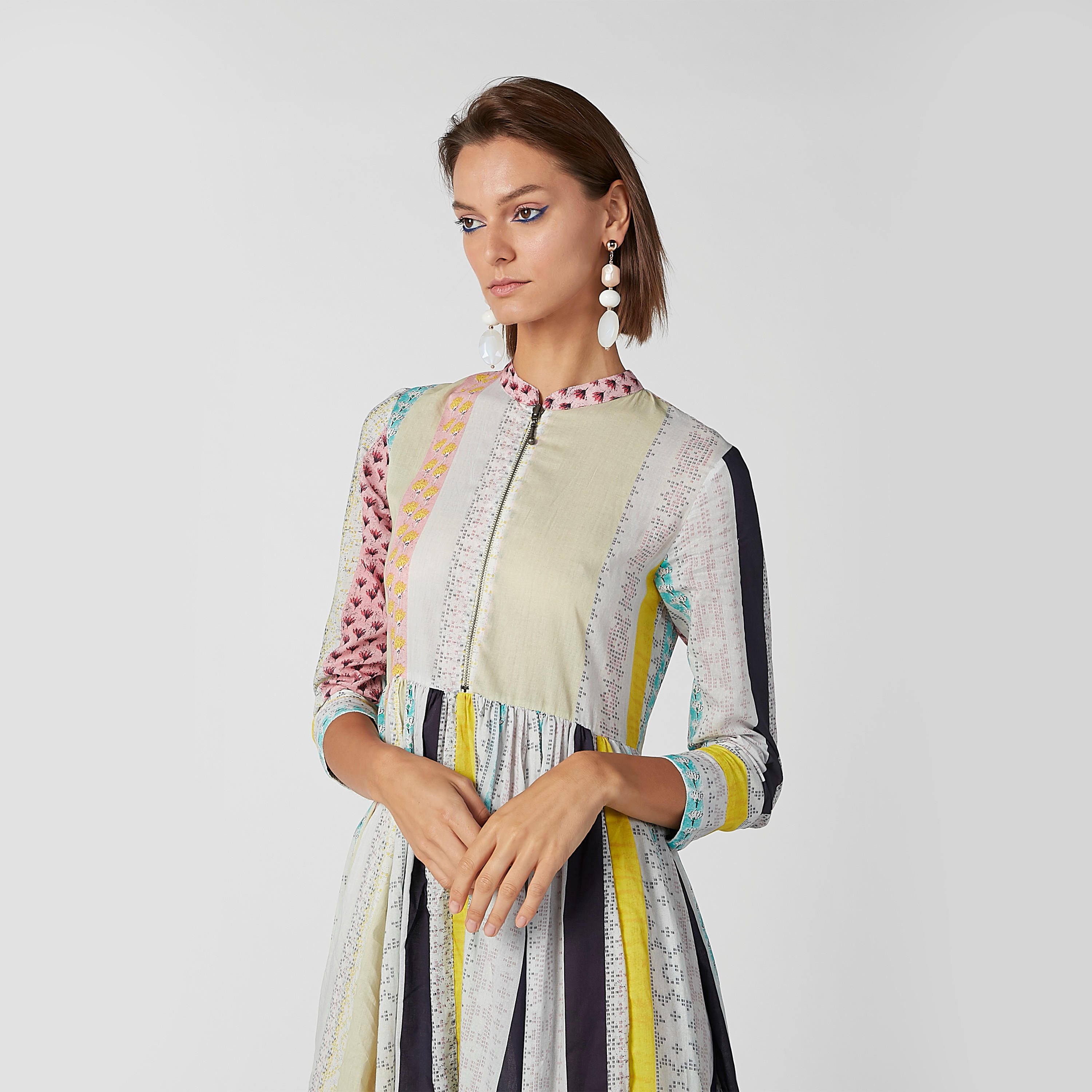 فستان إيه لاين طويل بأكمام طويلة وسحّاب وطبعات-women-clothing-dresses-image-4