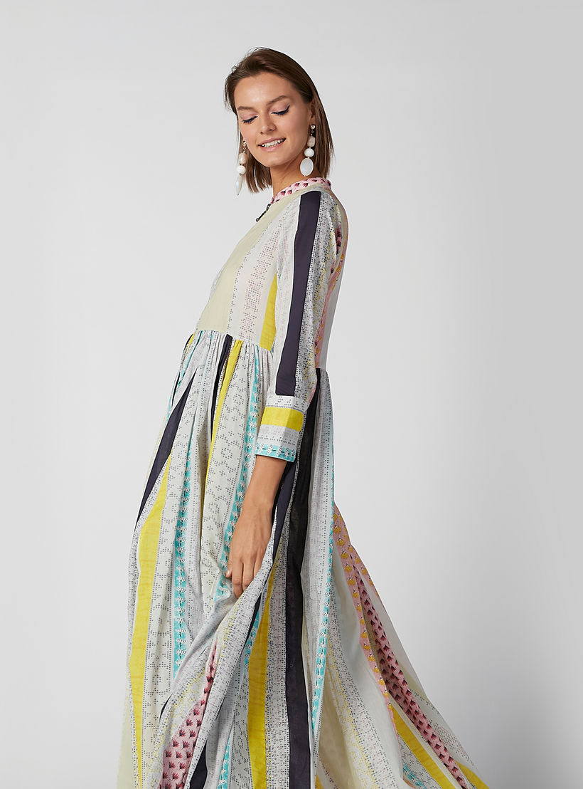 فستان إيه لاين طويل بأكمام طويلة وسحّاب وطبعات-women-clothing-dresses-image-6