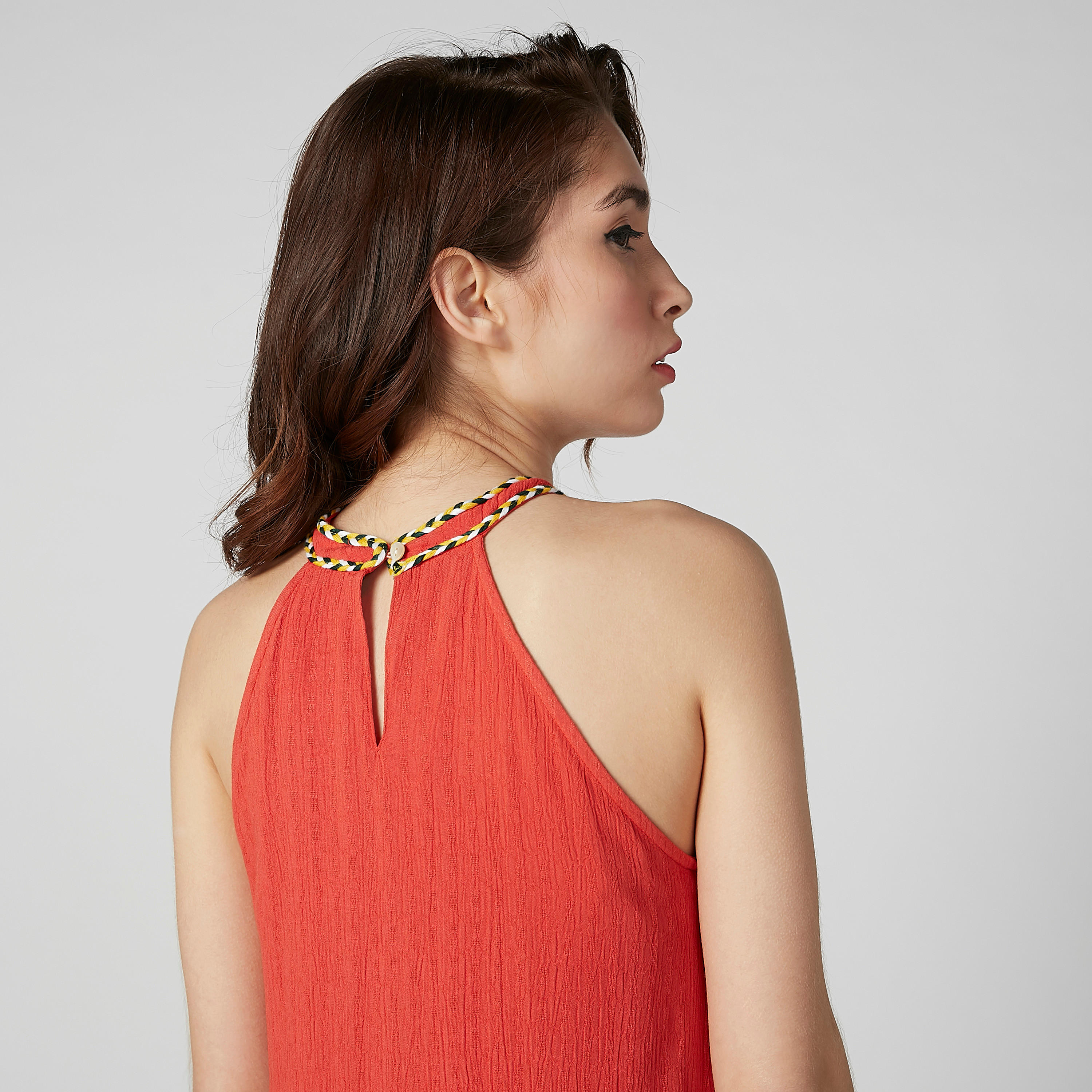 فستان مستدام طويل مطرّز إيه لاين دون أكمام -women-clothing-dresses-image-3