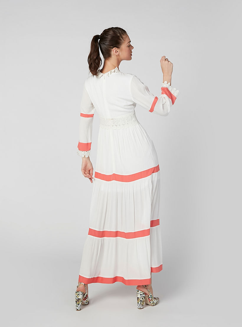فستان إيه لاين طويل بارز الملمس بأكمام طويلة وتفاصيل دانتيل-women-clothing-dresses-image-4