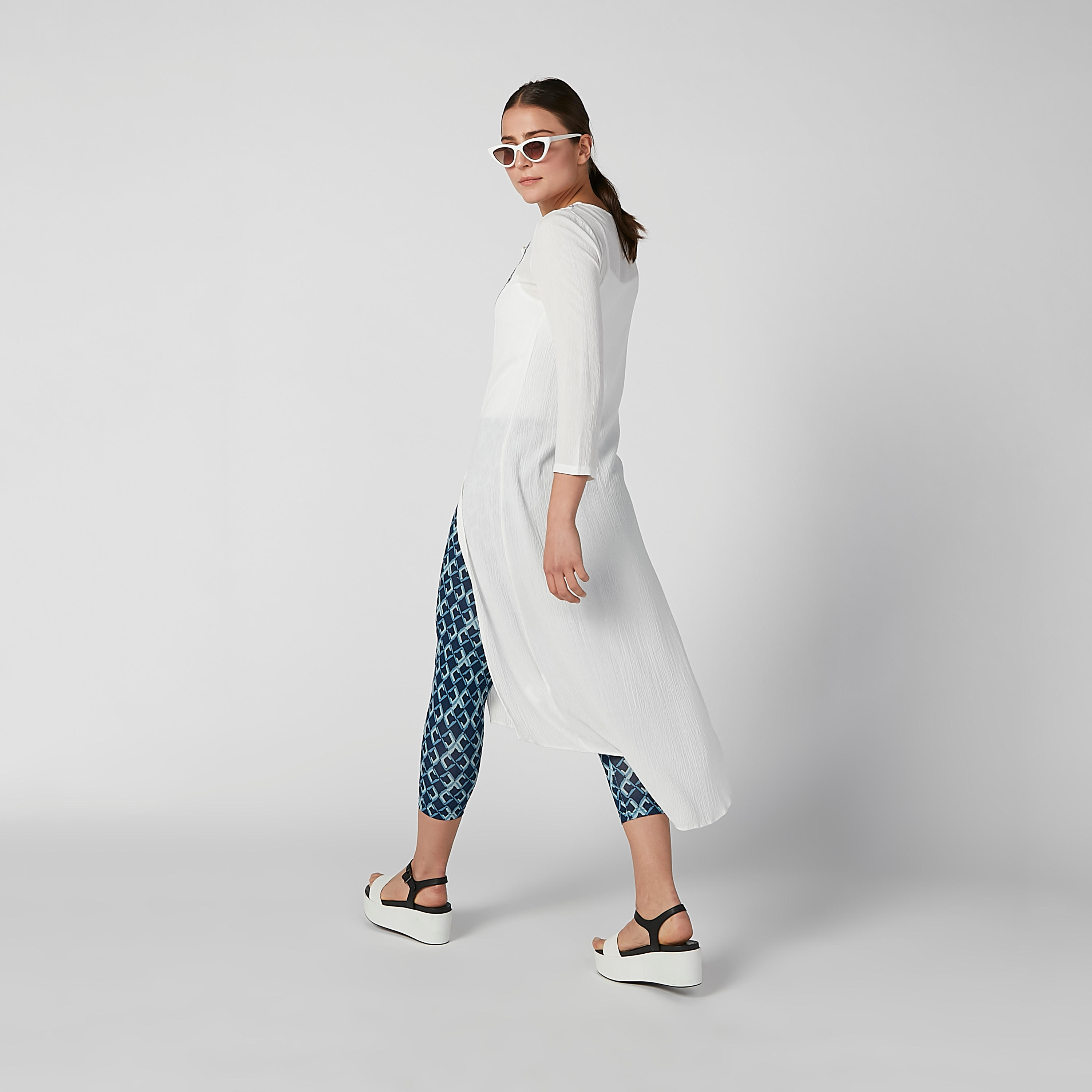 تونيك بارز الملمس بأكمام 3/4 وأربطة-women-clothing-shirtsandblouses-blouses-image-1