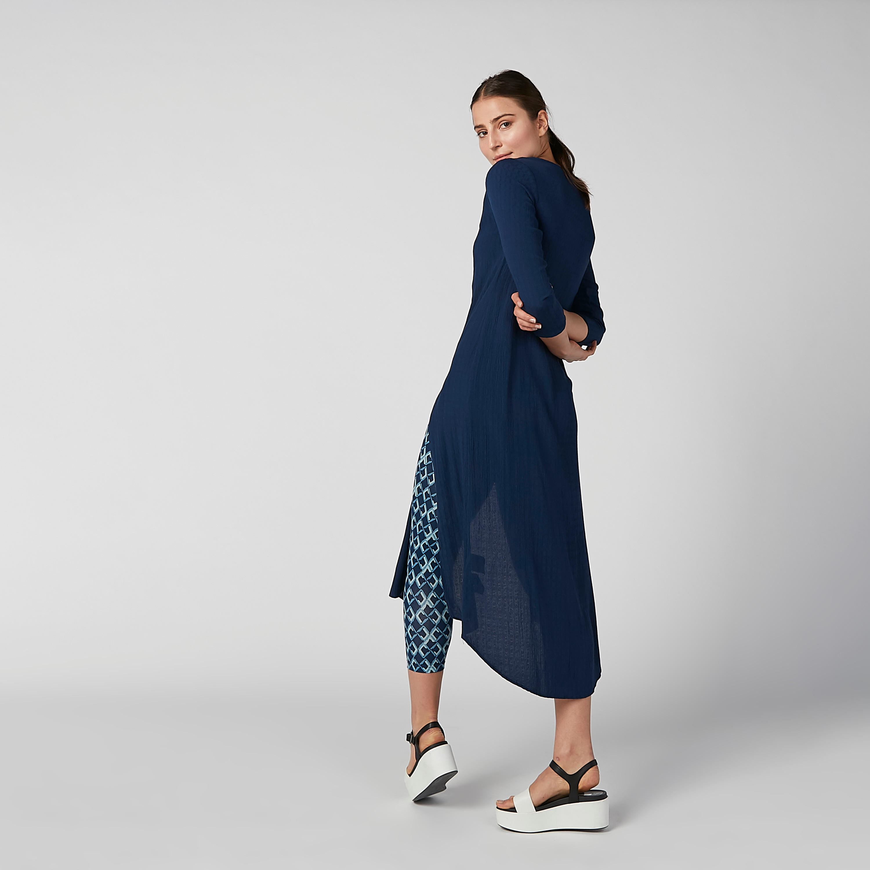 تونيك بارز الملمس بأكمام 3/4 وأربطة-women-clothing-shirtsandblouses-blouses-image-4