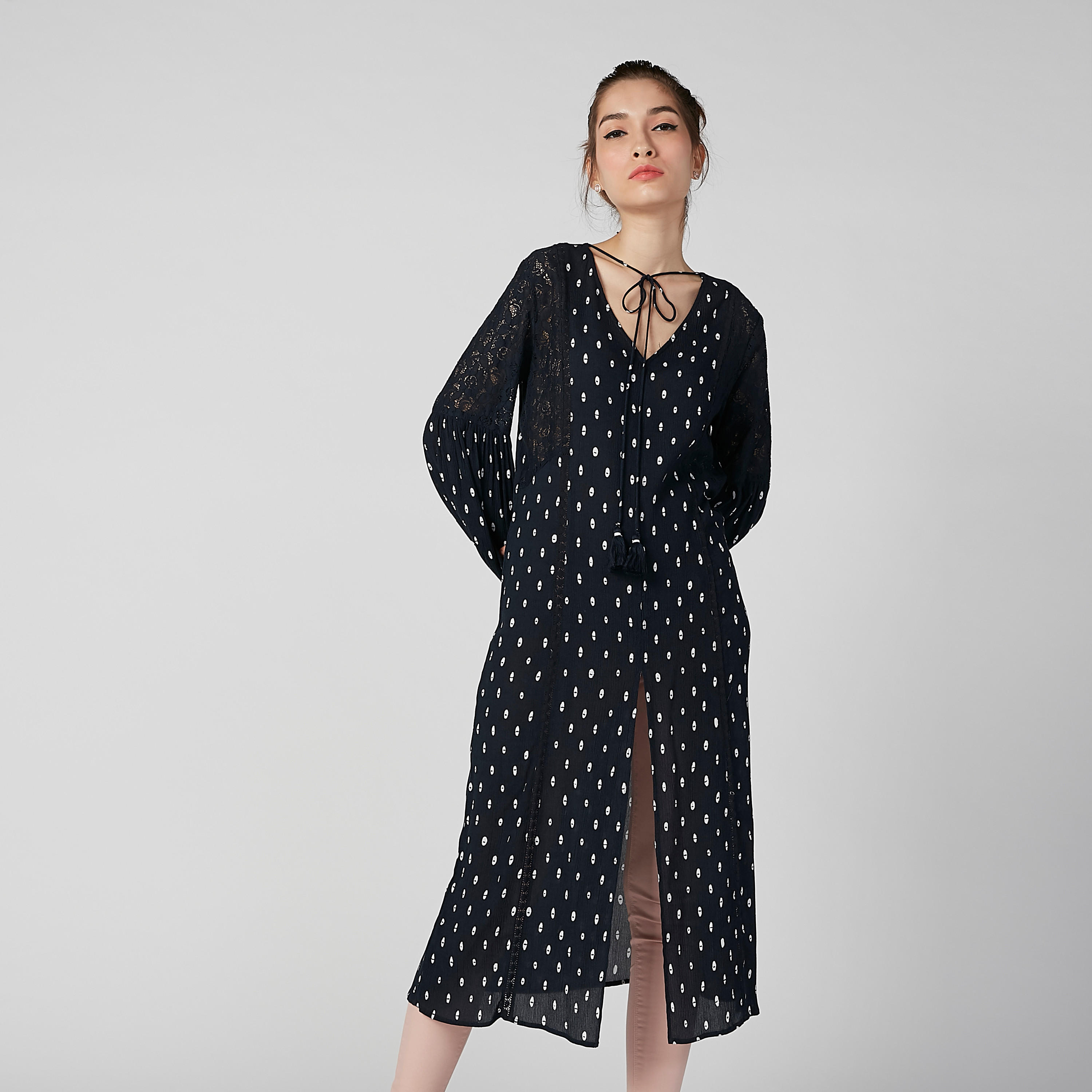 تونيك مستدام بأكمام بيشوب وأربطة وطبعات -women-clothing-shirtsandblouses-blouses-image-1