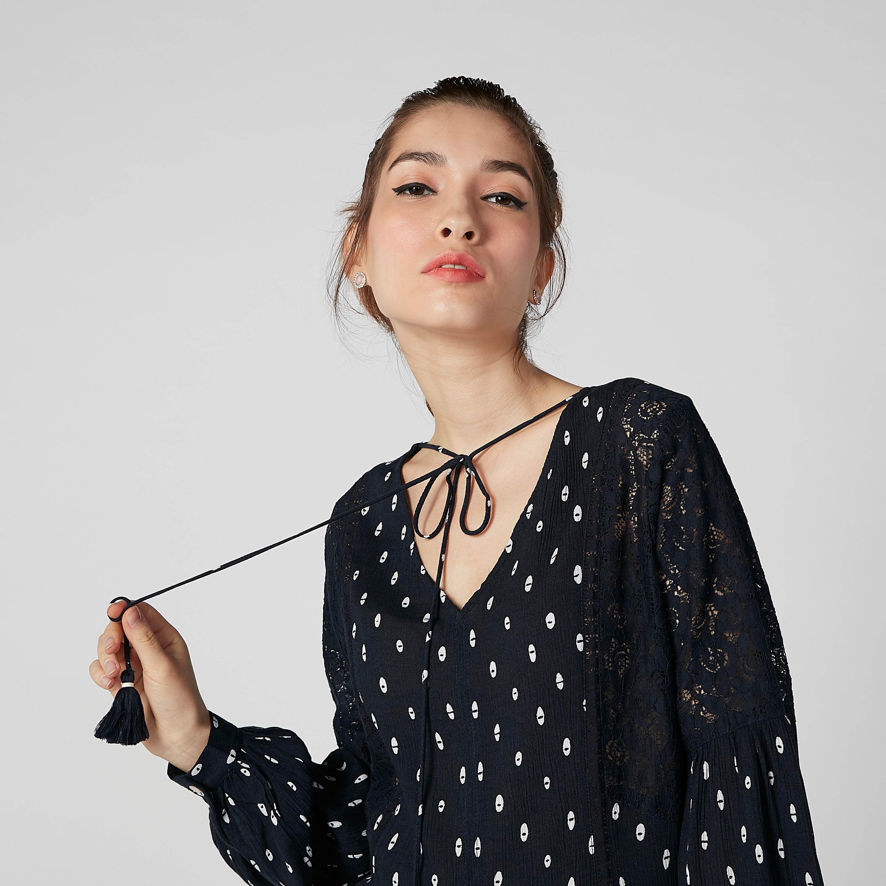 تونيك مستدام بأكمام بيشوب وأربطة وطبعات -women-clothing-shirtsandblouses-blouses-image-3