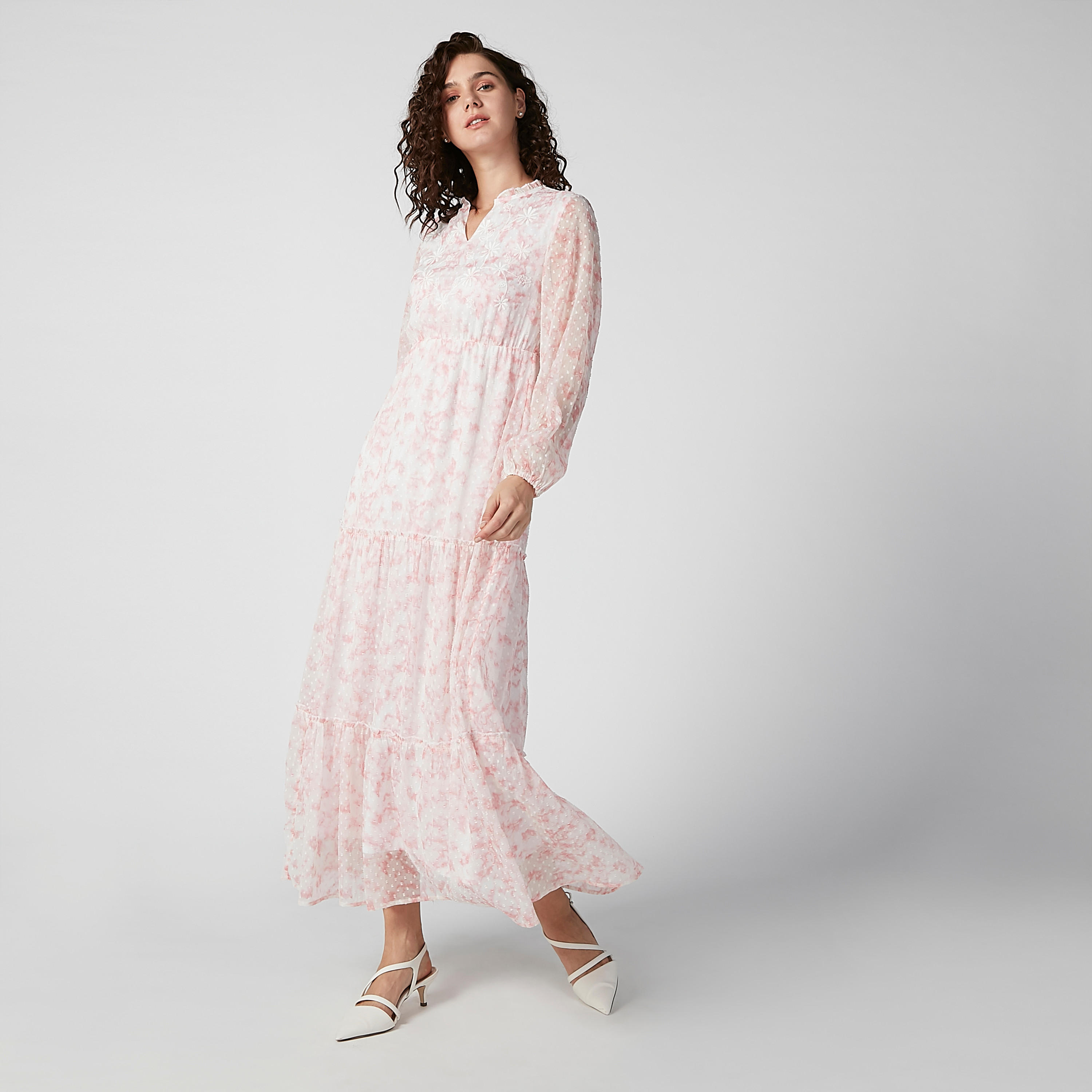 Sustainable Printed Maxi A-line Dress with Bishop Sleeves-women-clothing-dresses-image-3