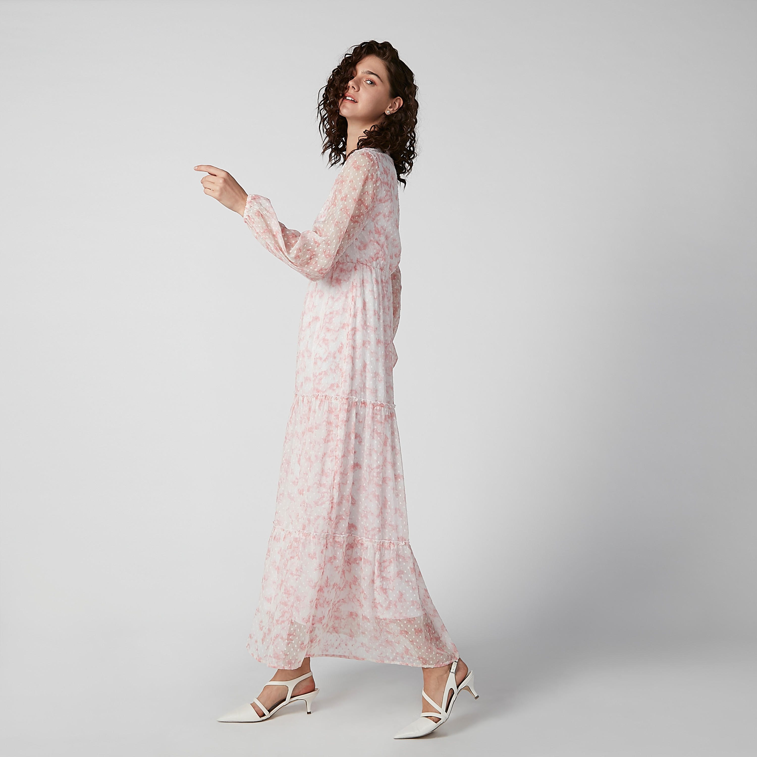 Sustainable Printed Maxi A-line Dress with Bishop Sleeves-women-clothing-dresses-image-2