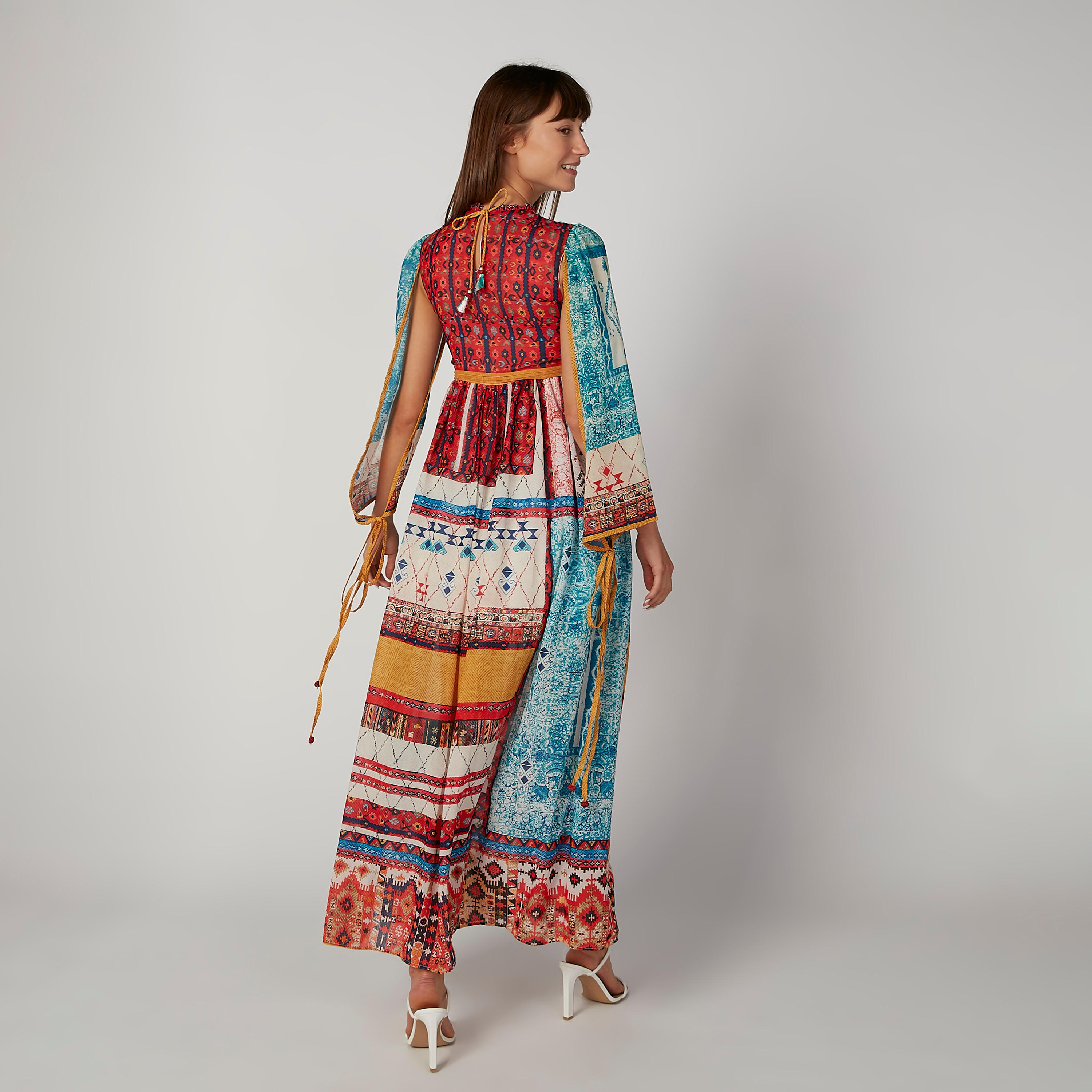 فستان طويل إيه لاين بأكمام طويلة وأربطة وطبعات-women-clothing-dresses-image-2