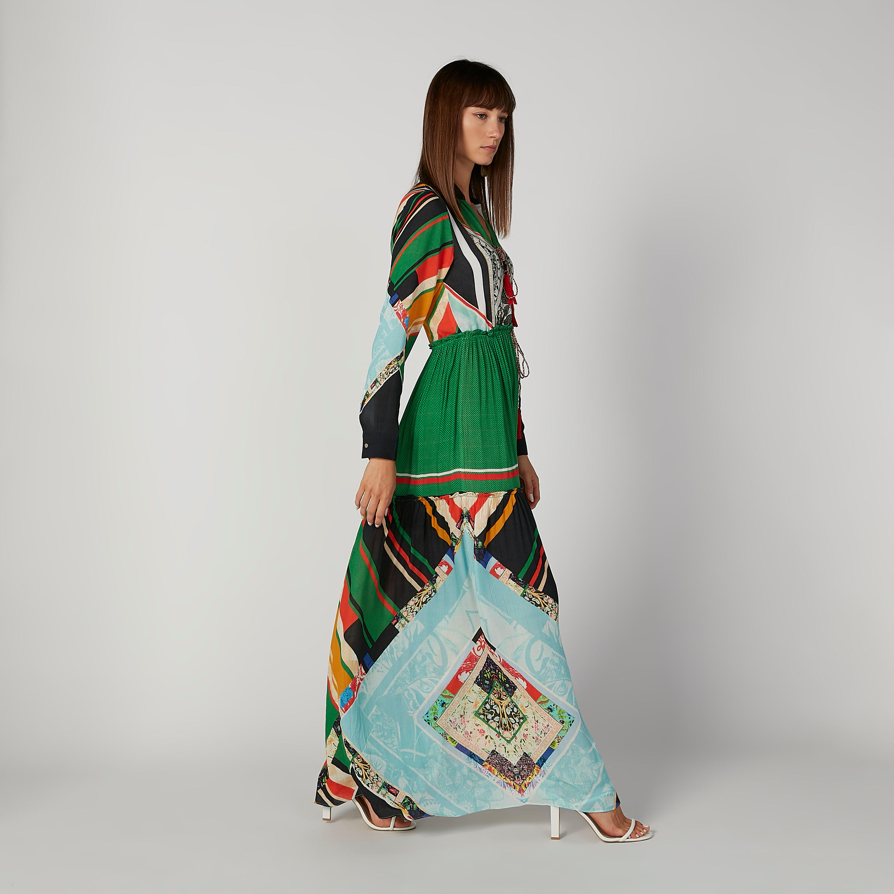 فستان طويل إيه لاين بأكمام طويلة وأربطة وطبعات-women-clothing-dresses-image-1