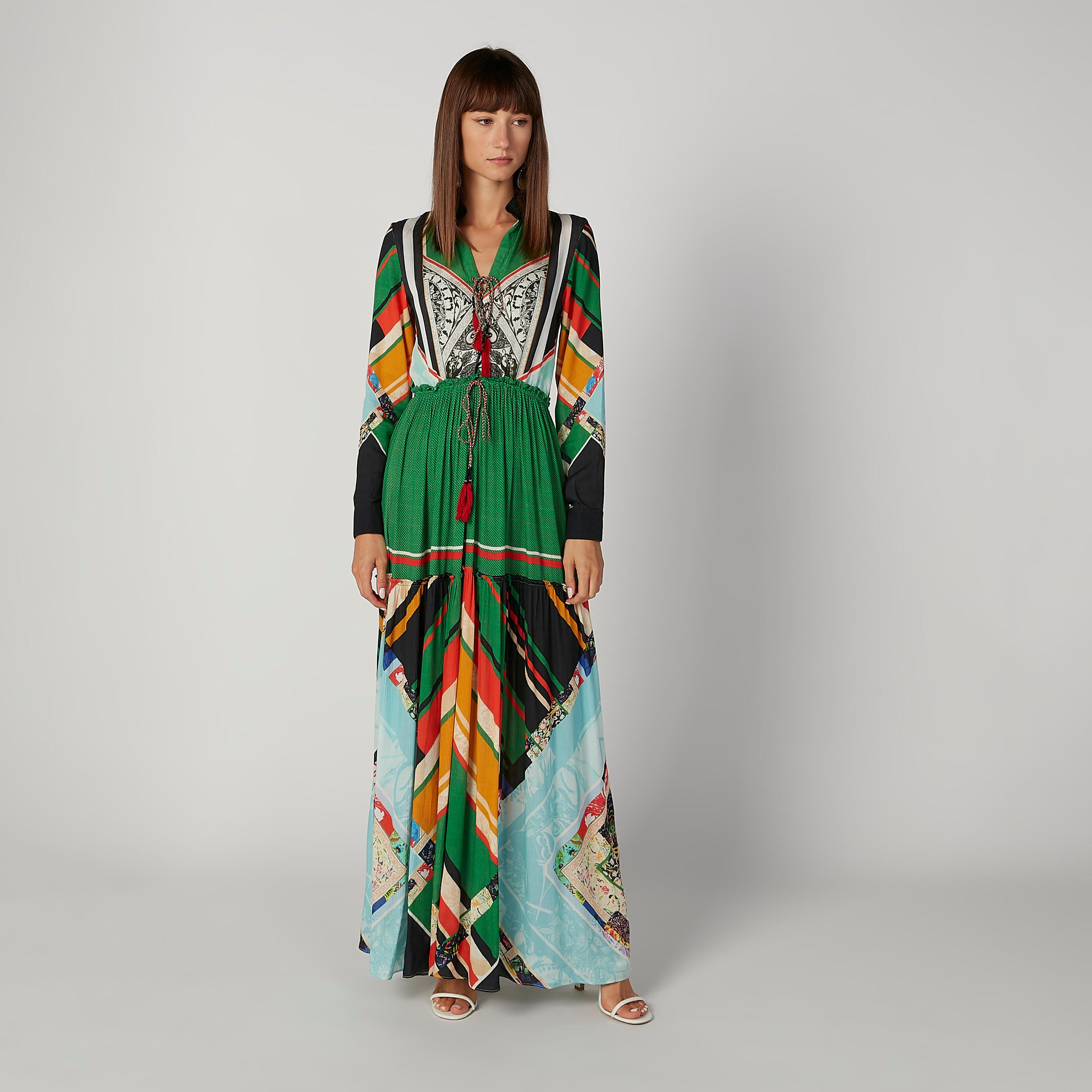 فستان طويل إيه لاين بأكمام طويلة وأربطة وطبعات-women-clothing-dresses-image-3