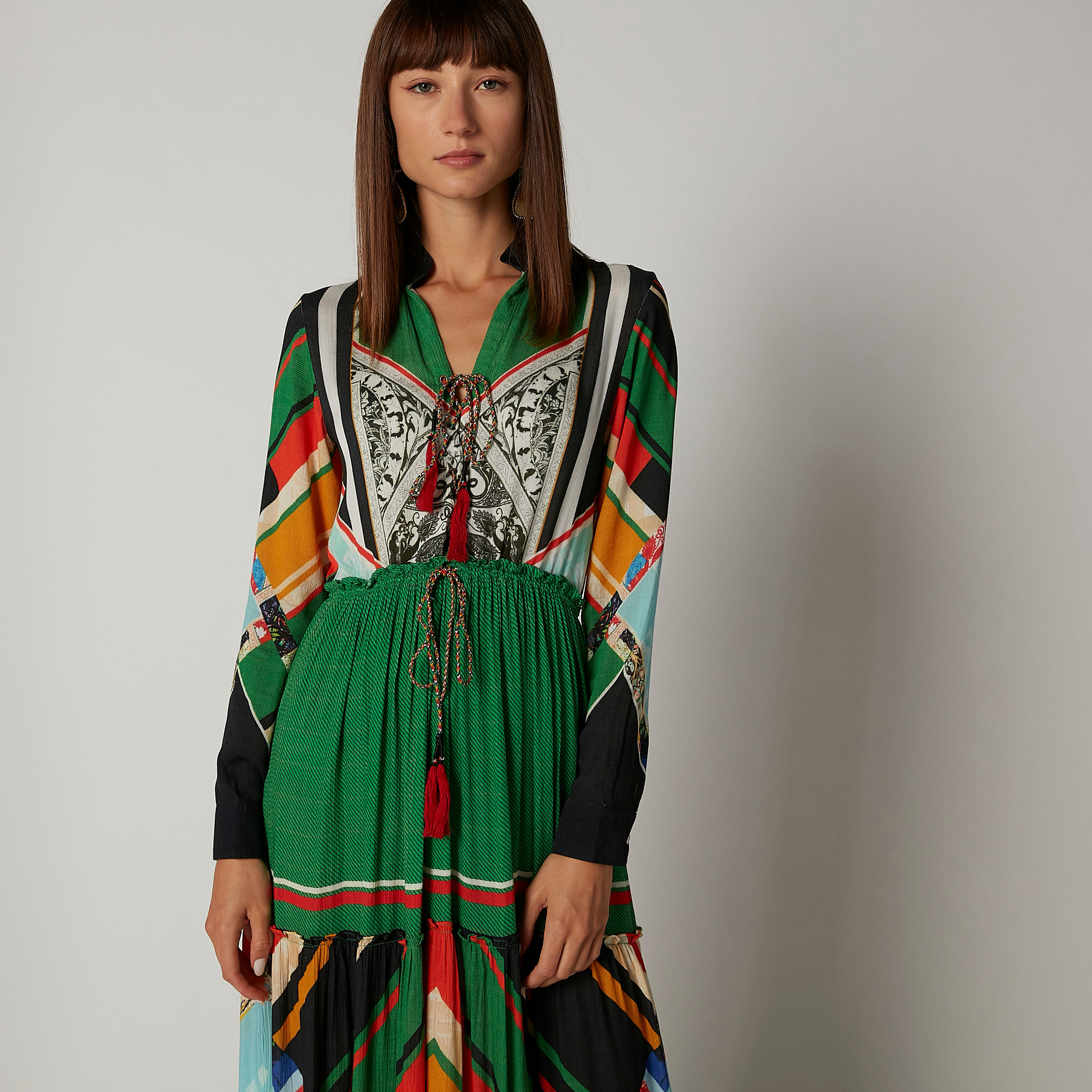 فستان طويل إيه لاين بأكمام طويلة وأربطة وطبعات-women-clothing-dresses-image-5