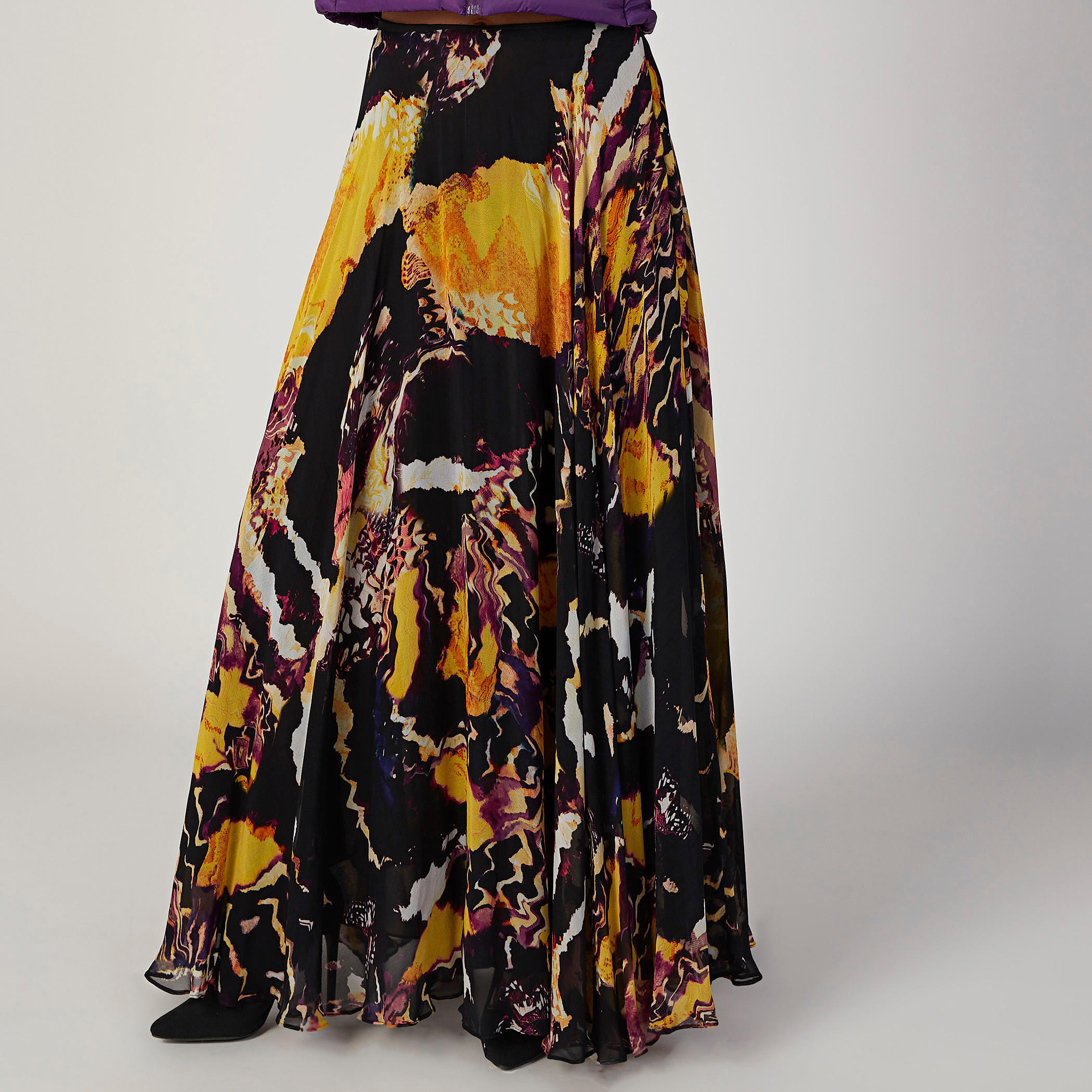 تنورة ماكسي إيه لاين بخصر مطّاطي وطبعات-women-clothing-bottoms-skirts-image-1