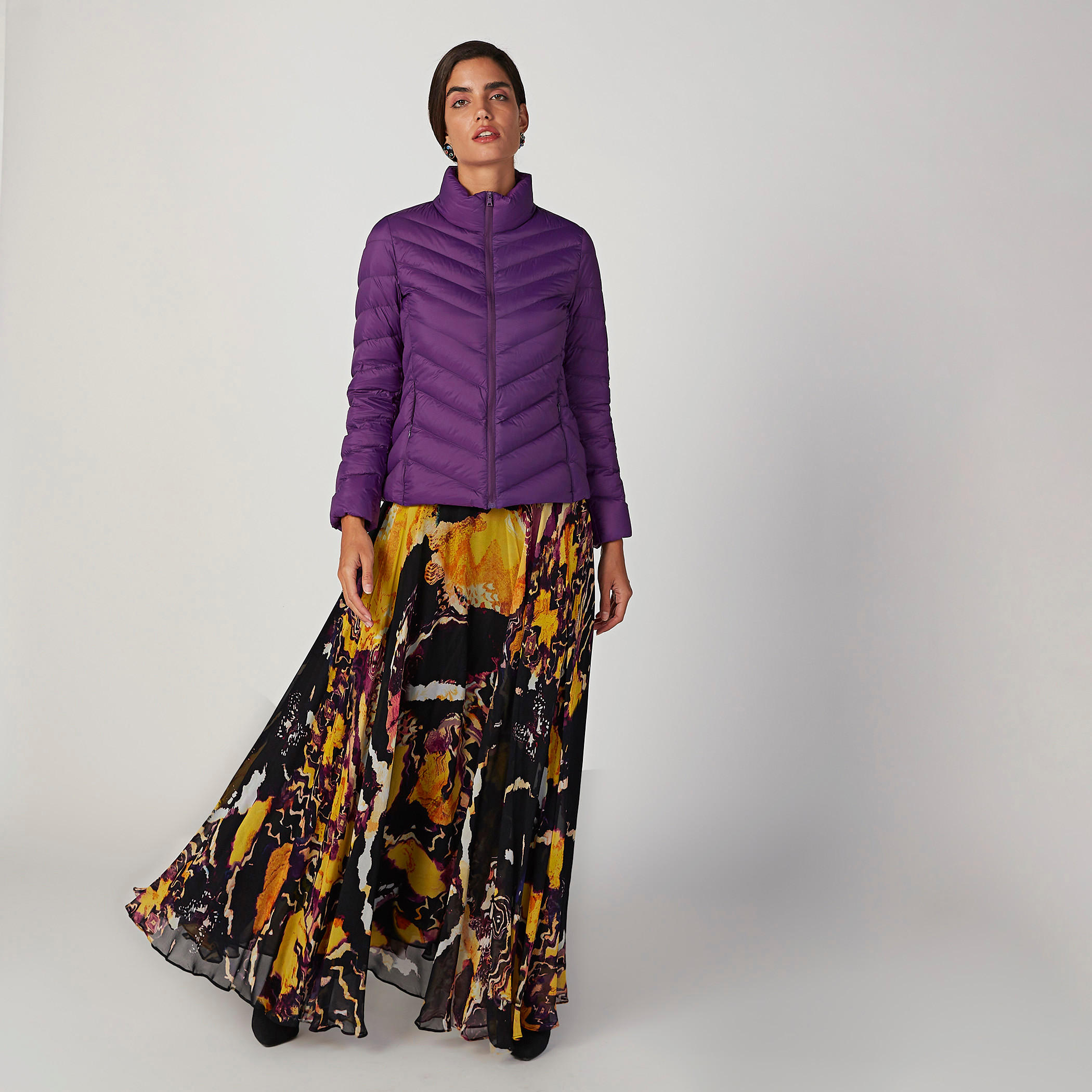 تنورة ماكسي إيه لاين بخصر مطّاطي وطبعات-women-clothing-bottoms-skirts-image-2
