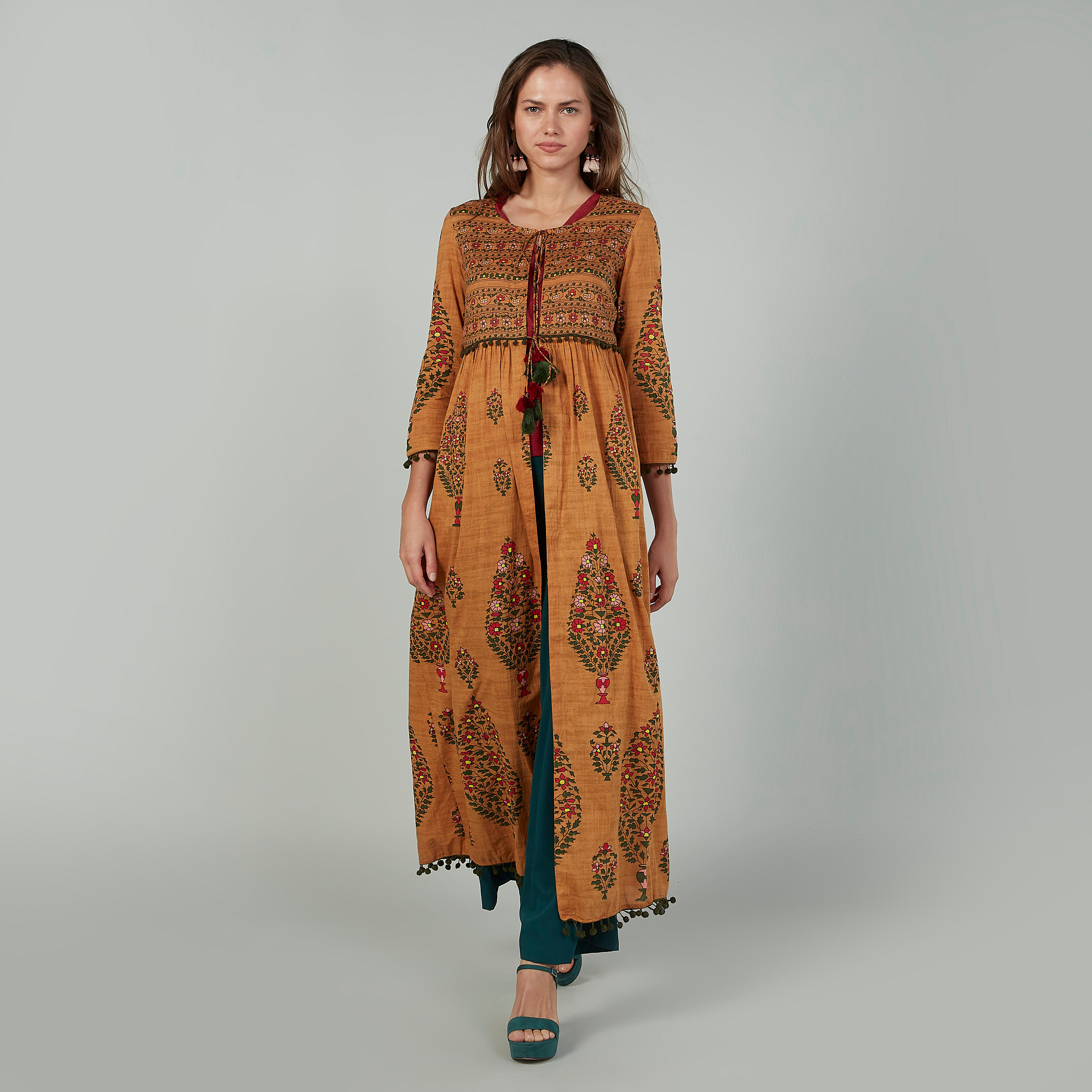 كارديجان مستدام طويل بأكمام 3/4 وحزام رباط وطبعات-women-winterwear-hoodiesandsweatshirts-sweatshirts-image-2