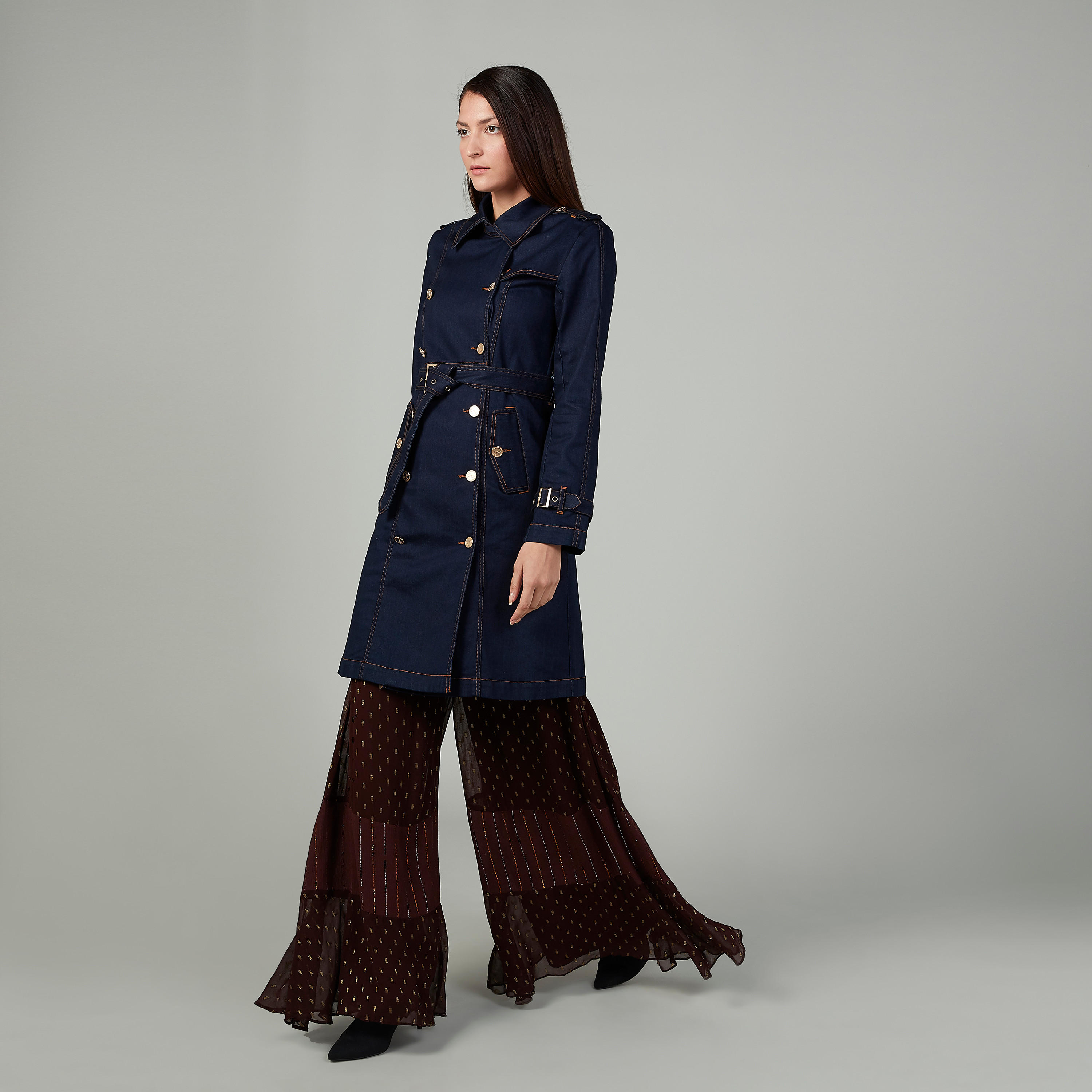 بنطال بالازو بارز الملمس بخصر مطّاطي متوسط الارتفاع-women-clothing-bottoms-trousers-image-2