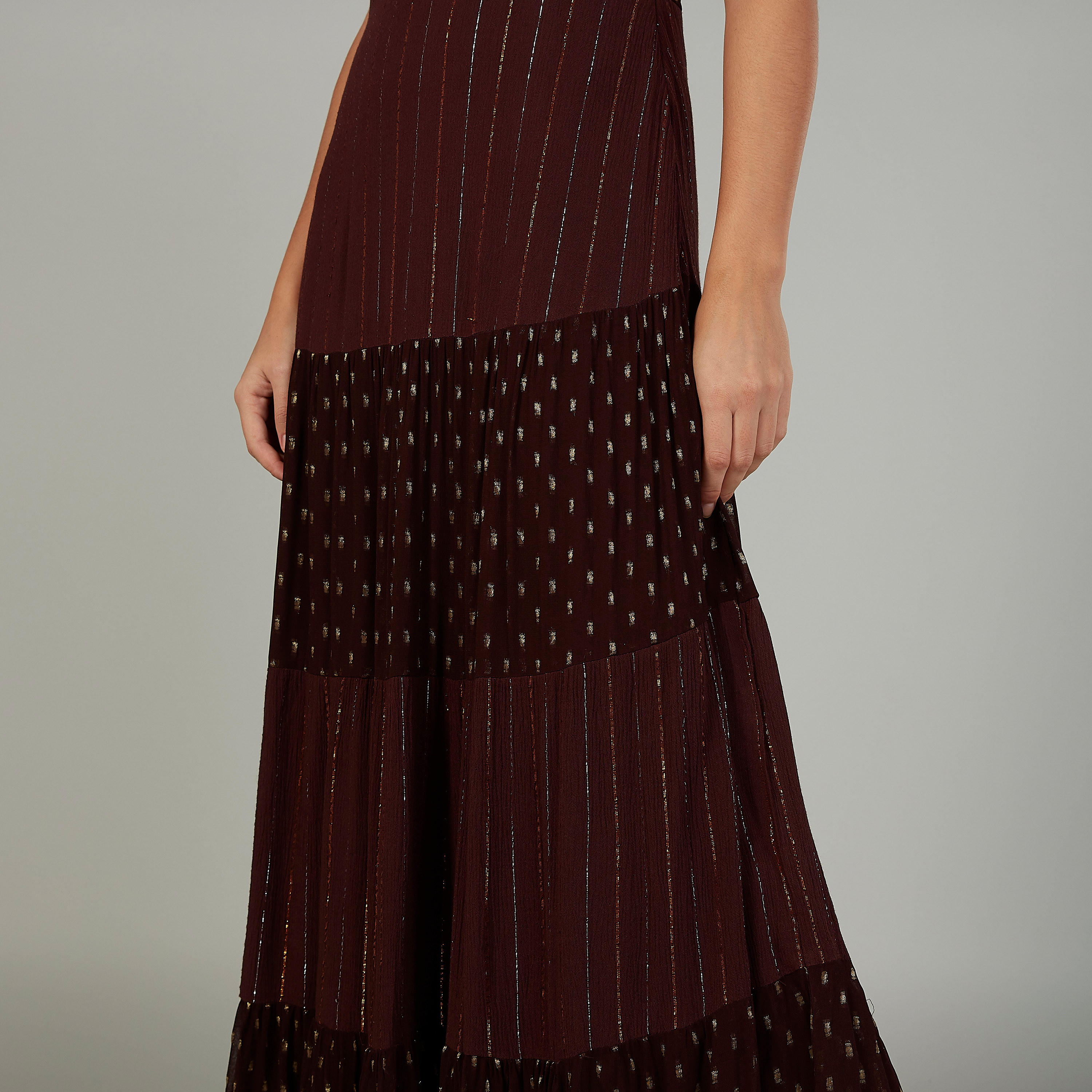 فستان طويل بارز الملمس دون أكمام بسحاب إغلاق-women-clothing-dresses-image-2