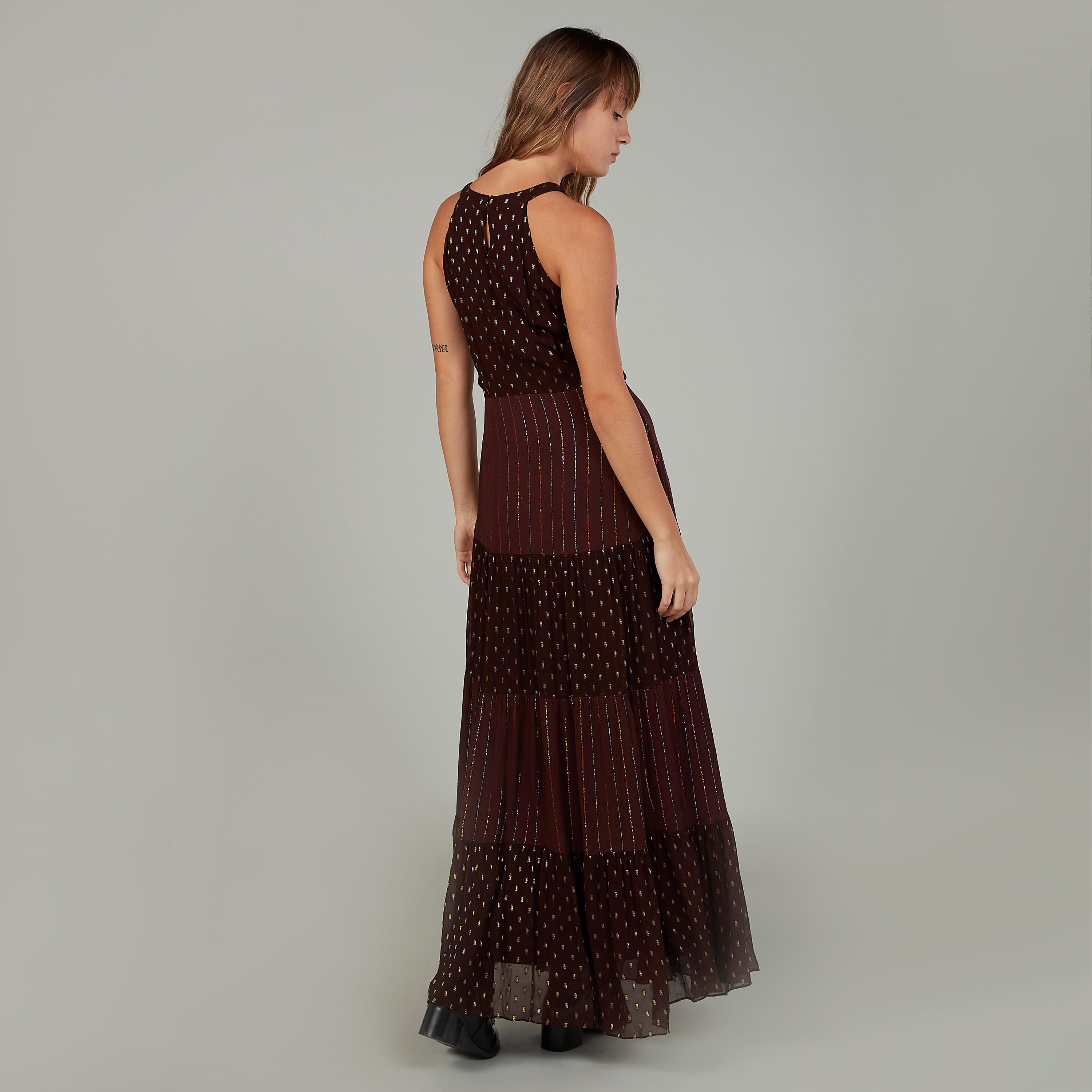 فستان طويل بارز الملمس دون أكمام بسحاب إغلاق-women-clothing-dresses-image-1