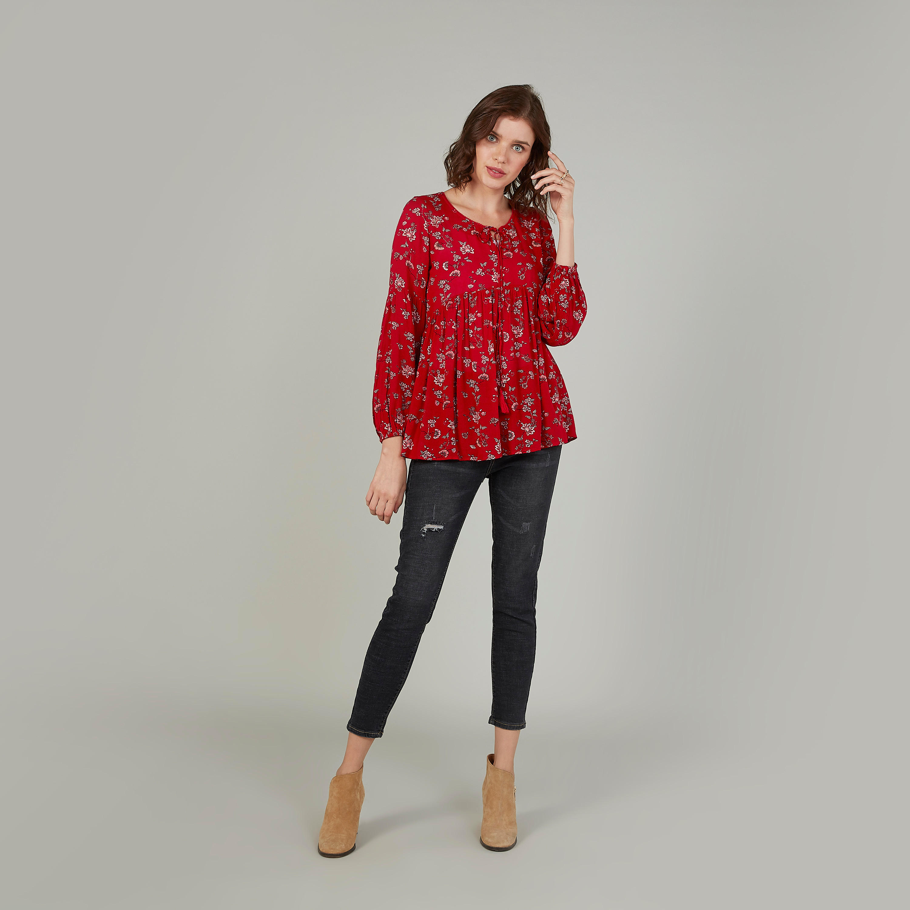 بلوزة مستدامة بأكمام طويلة وأربطة وطبعات -women-clothing-shirtsandblouses-blouses-image-2