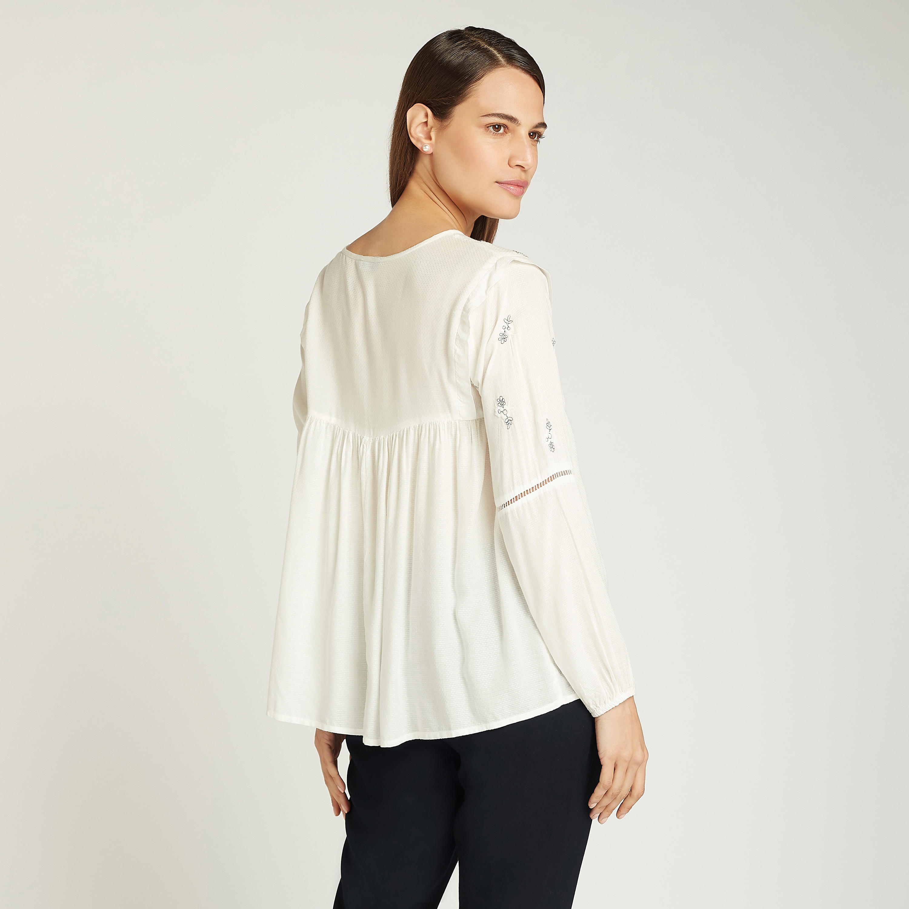 Embroidered Top with Long Sleeves and Tie Ups-women-clothing-shirtsandblouses-blouses-image-4