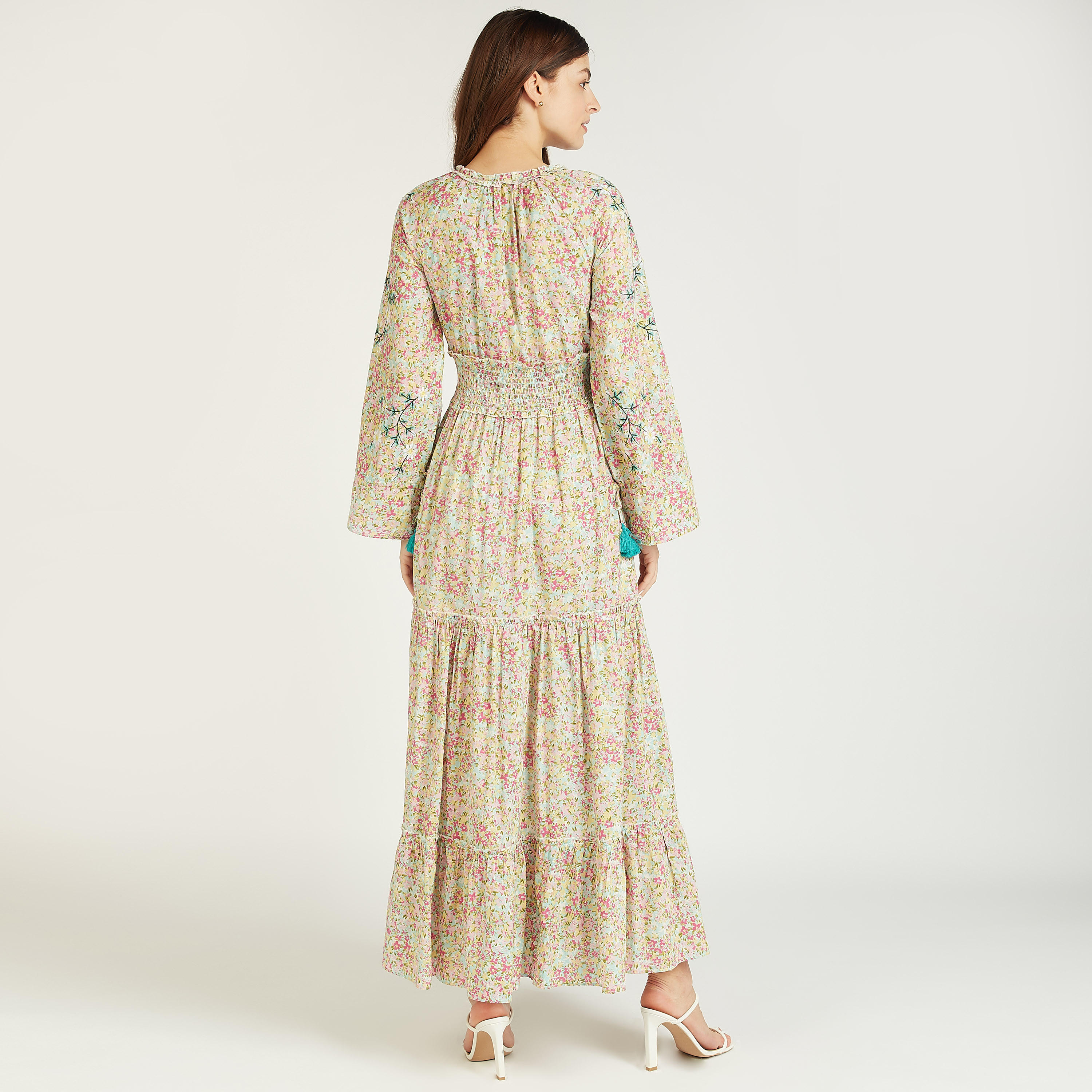 فستان طويل إيه لاين بأكمام طويلة وأربطة وطبعات-women-clothing-dresses-image-4