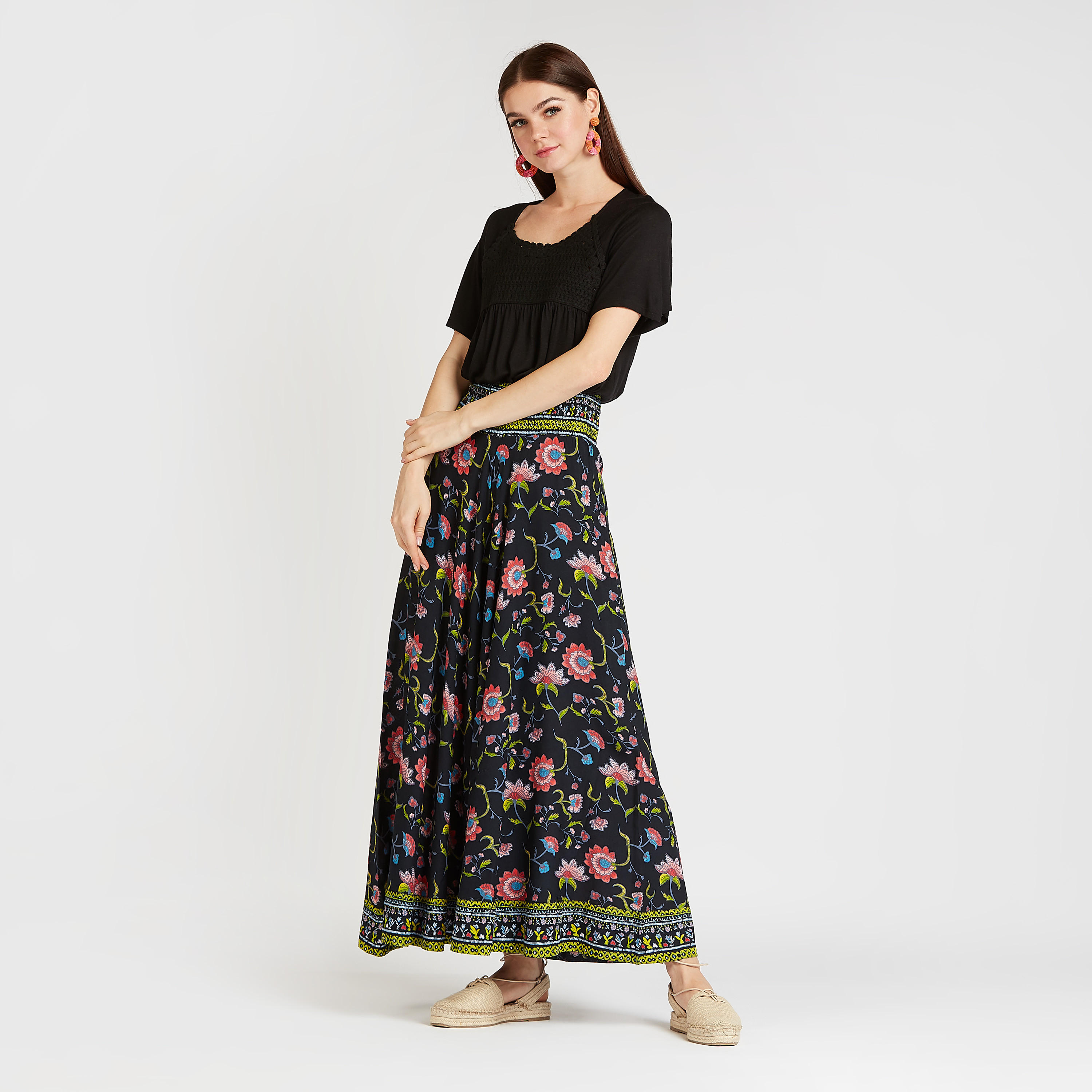 بنطلون بلازو بخصر مطاطي مرتفع و طبعات أزهار-women-clothing-bottoms-trousers-image-2