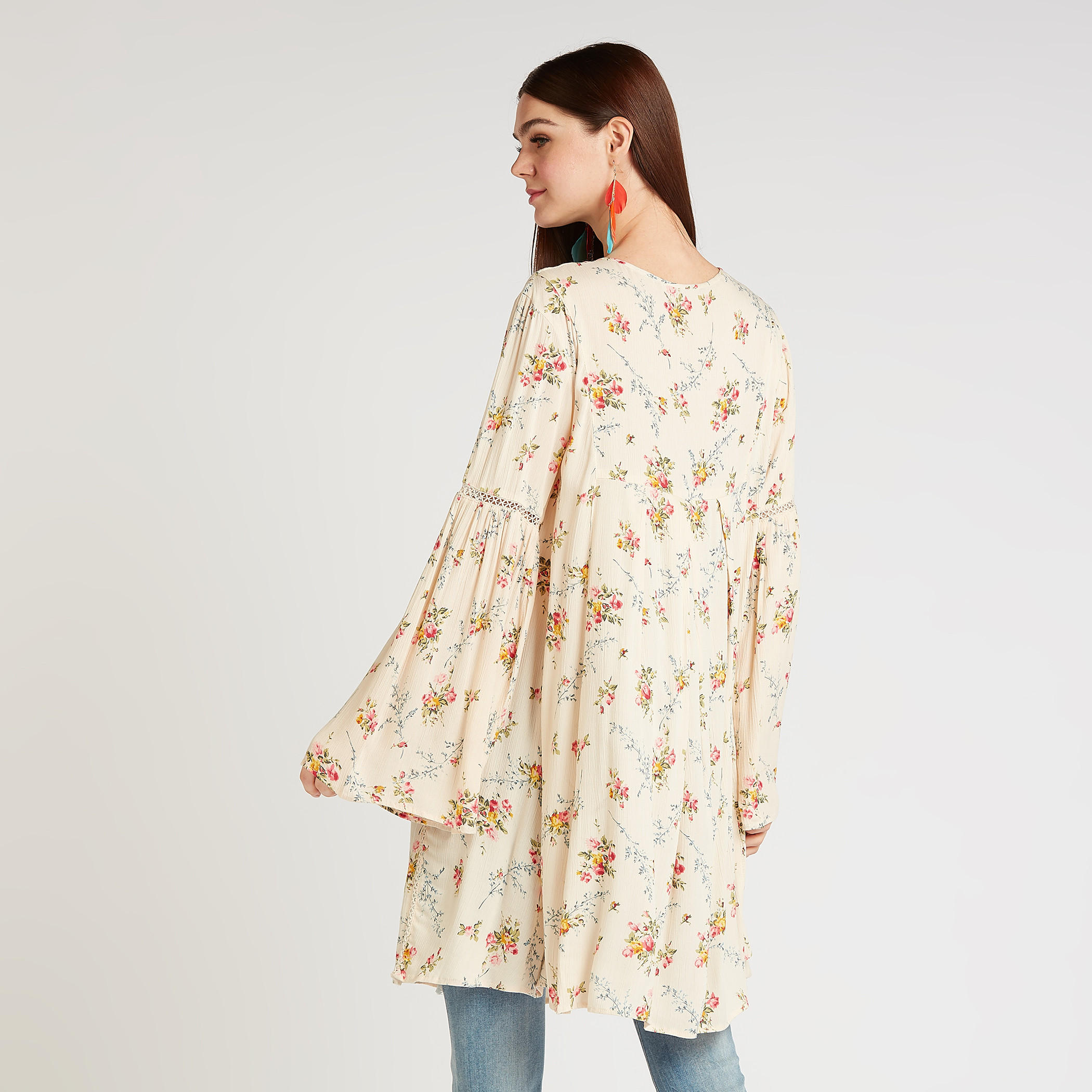 تونيك بأكمام واسعة ورباط وطبعات أزهار-women-clothing-shirtsandblouses-blouses-image-5