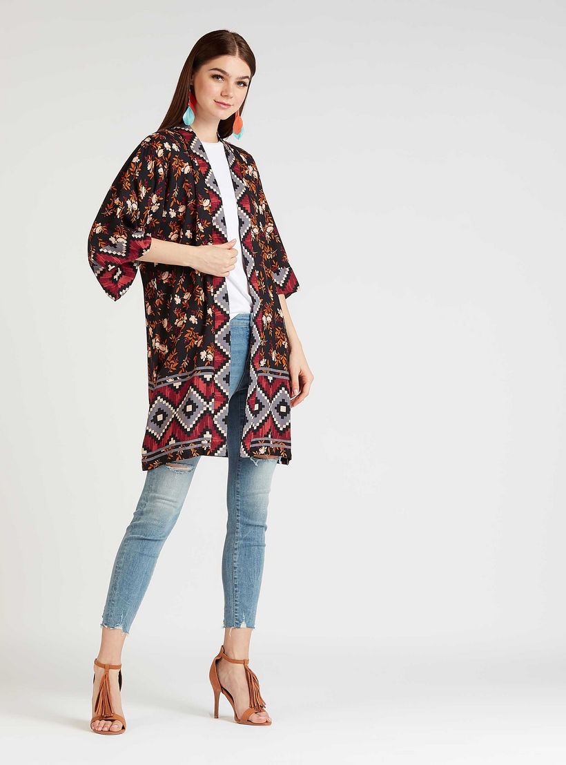 جاكيت كيمونو طويل بأكمام 3/4 وطبعات-women-winterwear-coatsandjackets-jackets-image-4