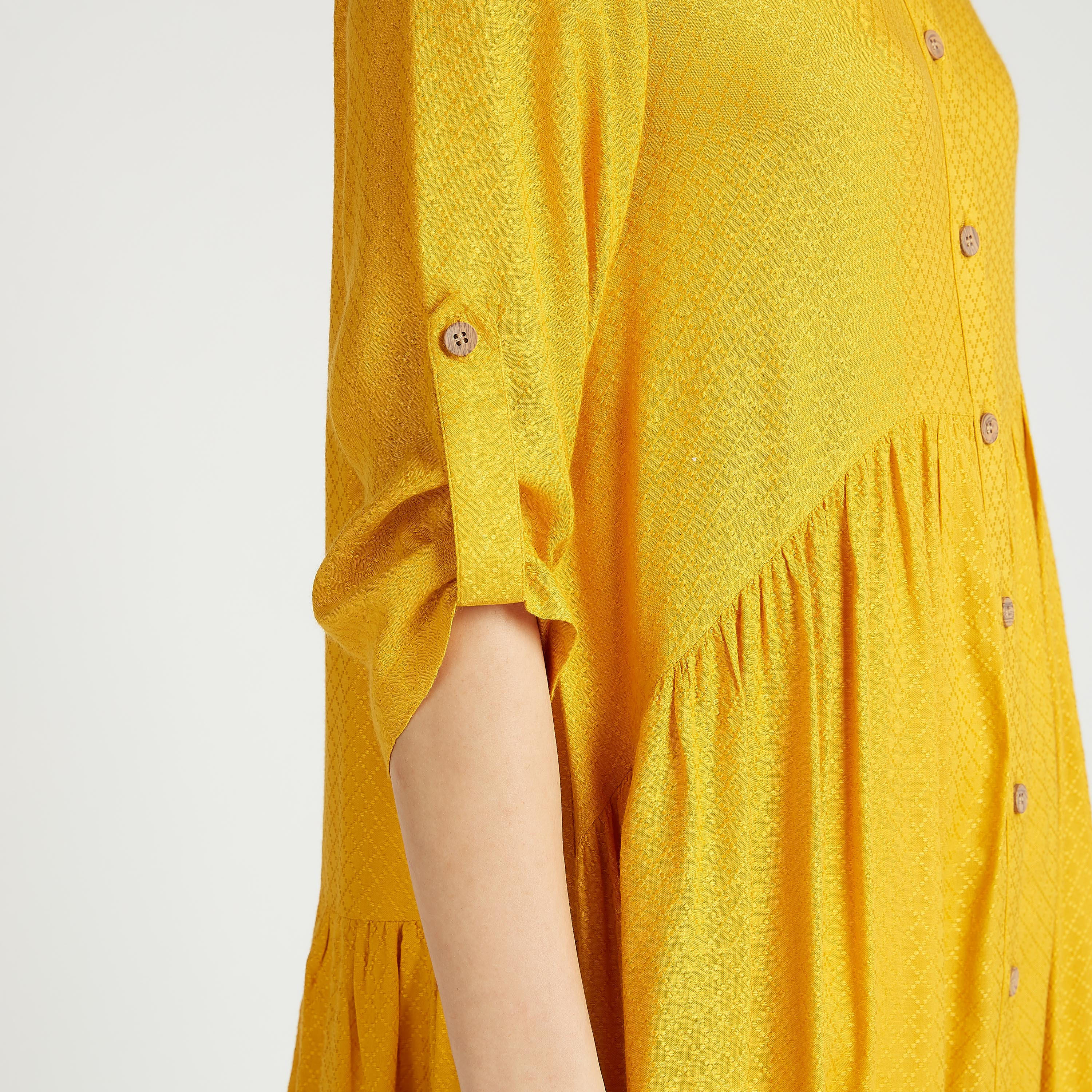 تونيك بارز الملمس بياقة ماندارين وأكمام 3/4-women-clothing-shirtsandblouses-blouses-image-3
