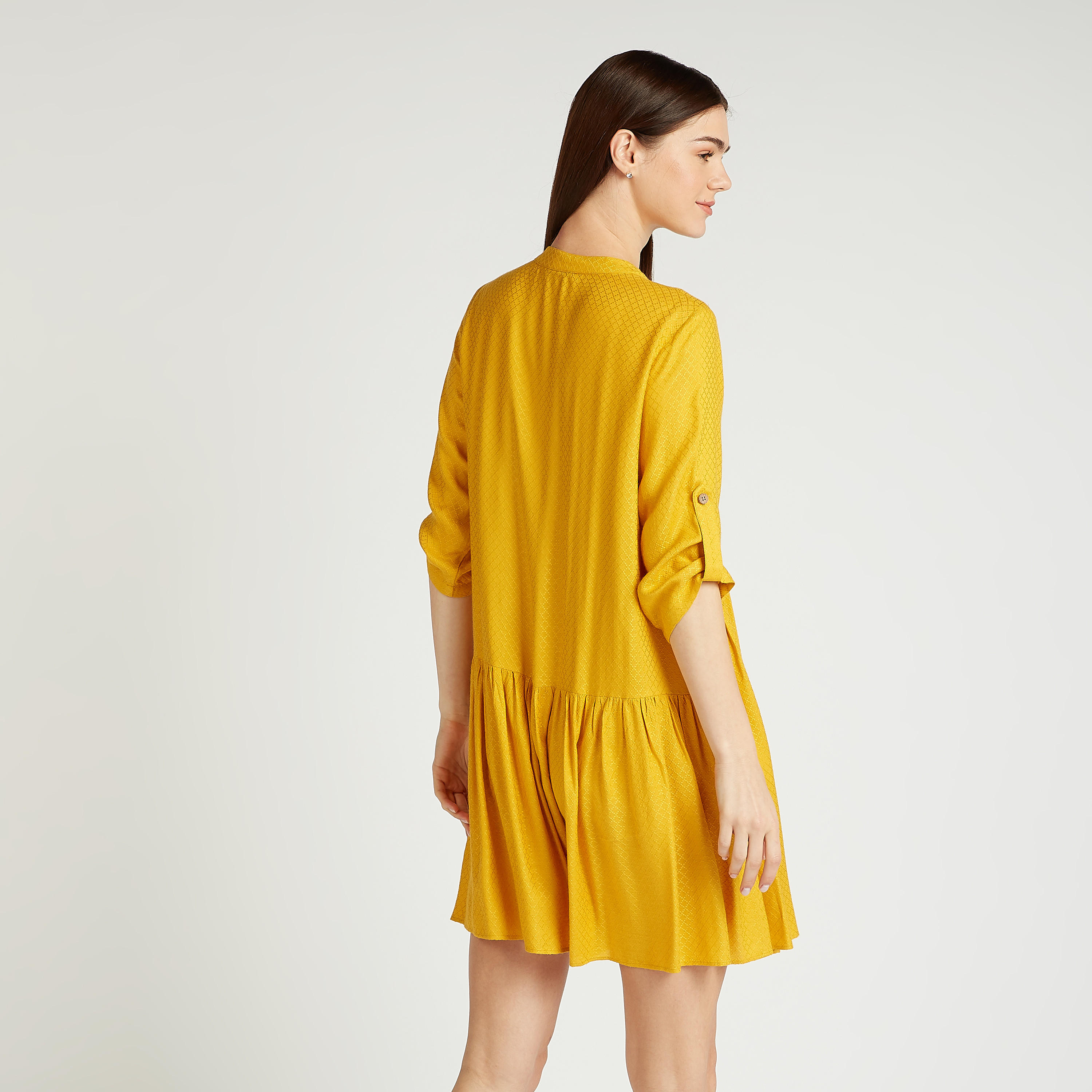 تونيك بارز الملمس بياقة ماندارين وأكمام 3/4-women-clothing-shirtsandblouses-blouses-image-4