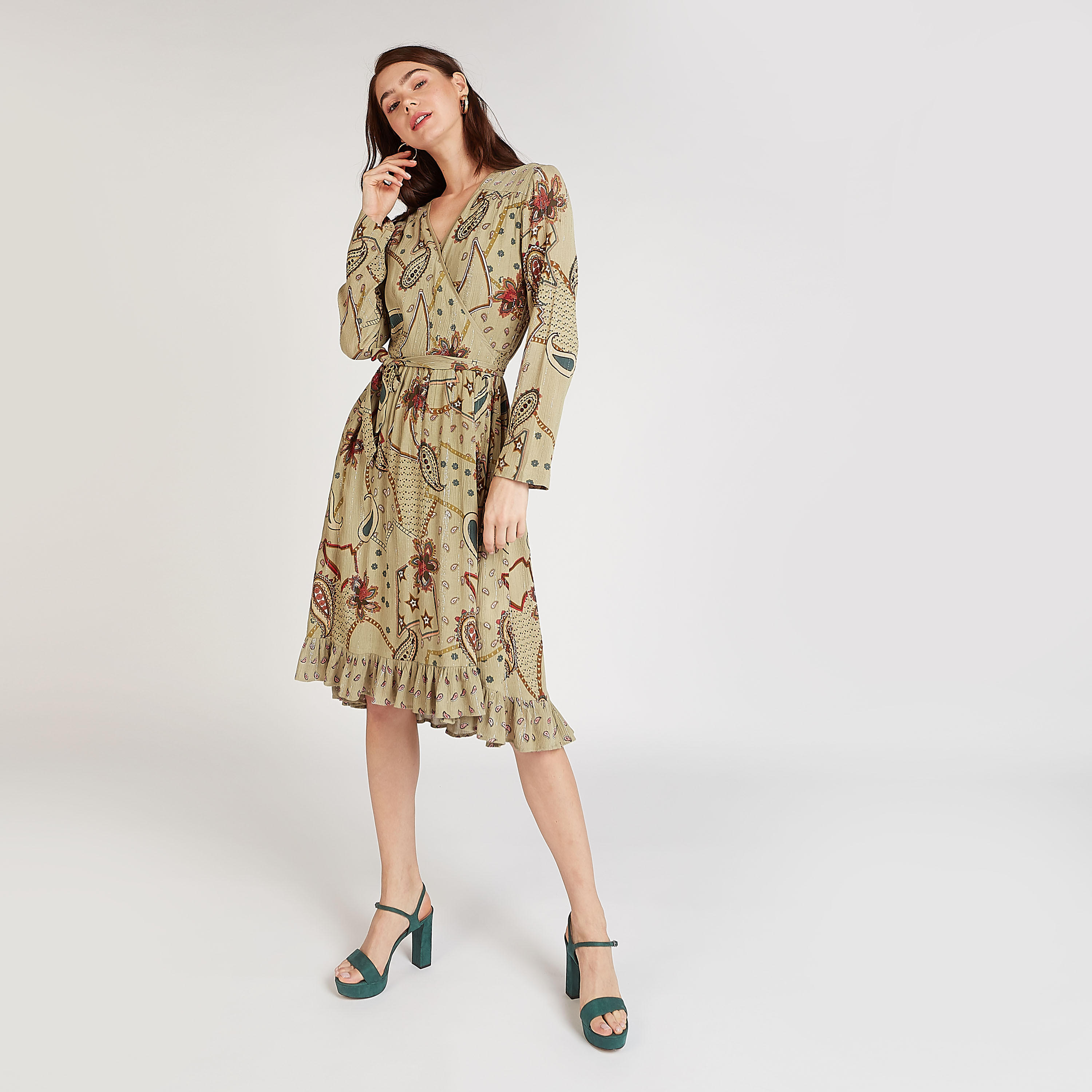 فستان مستدام ميدي ايه لاين بأكمام طويلة وأربطة وطبعات-women-clothing-dresses-image-5