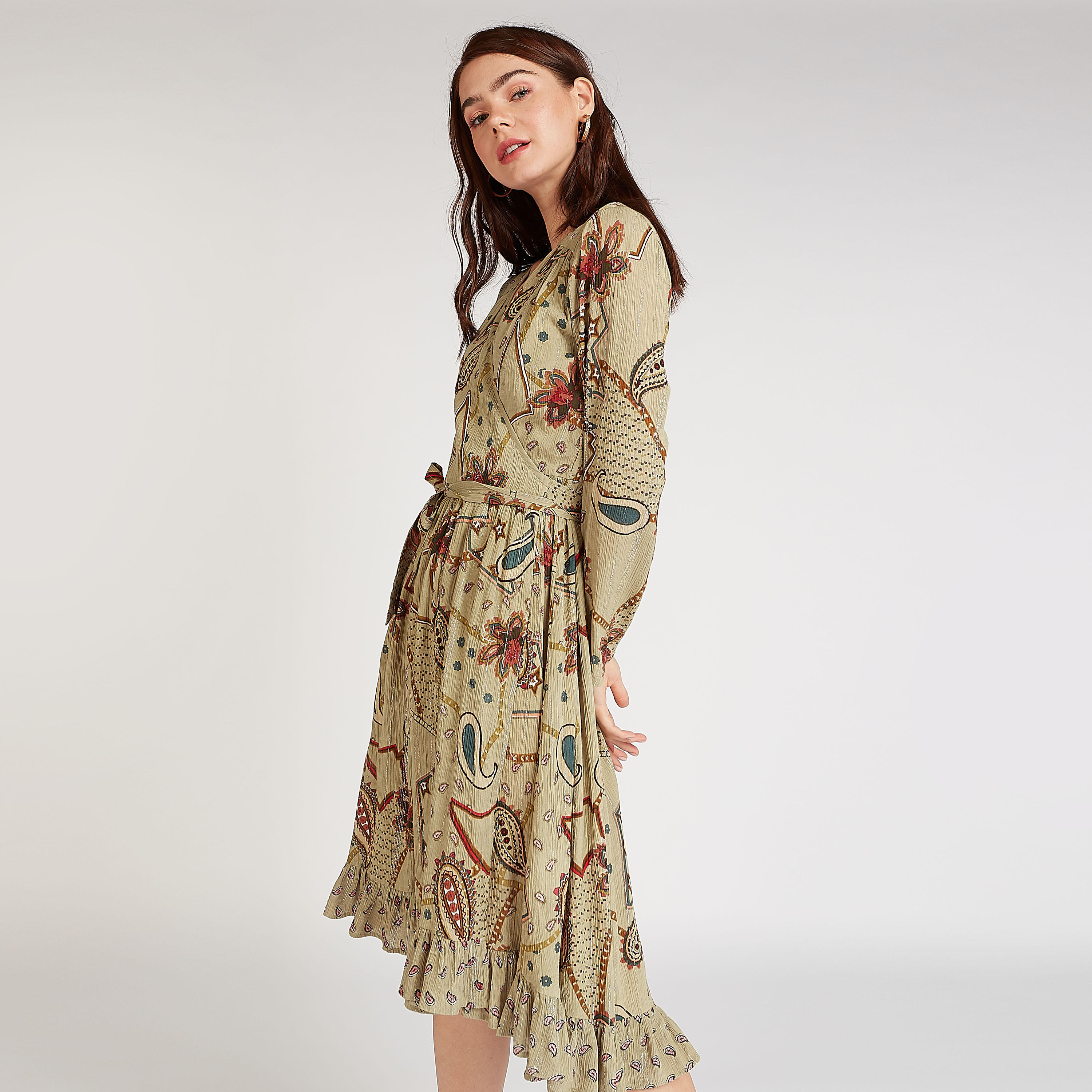 فستان مستدام ميدي ايه لاين بأكمام طويلة وأربطة وطبعات-women-clothing-dresses-image-6