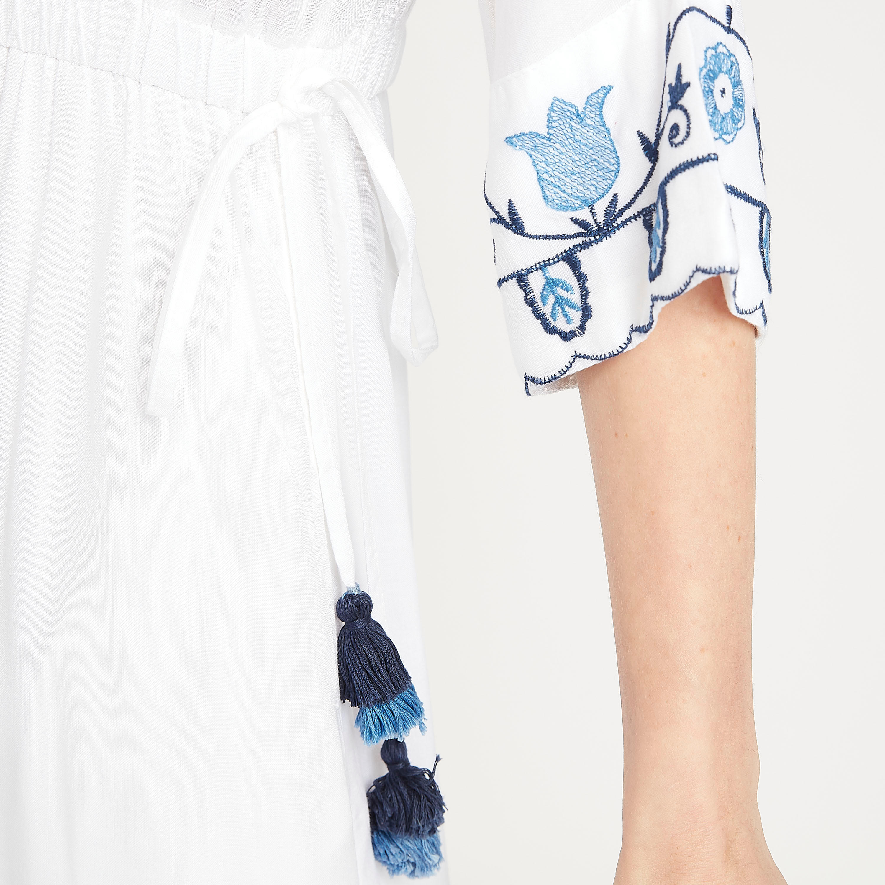 Sustainable Embroidered A-line Maxi Dress with Short Sleeves-women-clothing-dresses-image-7