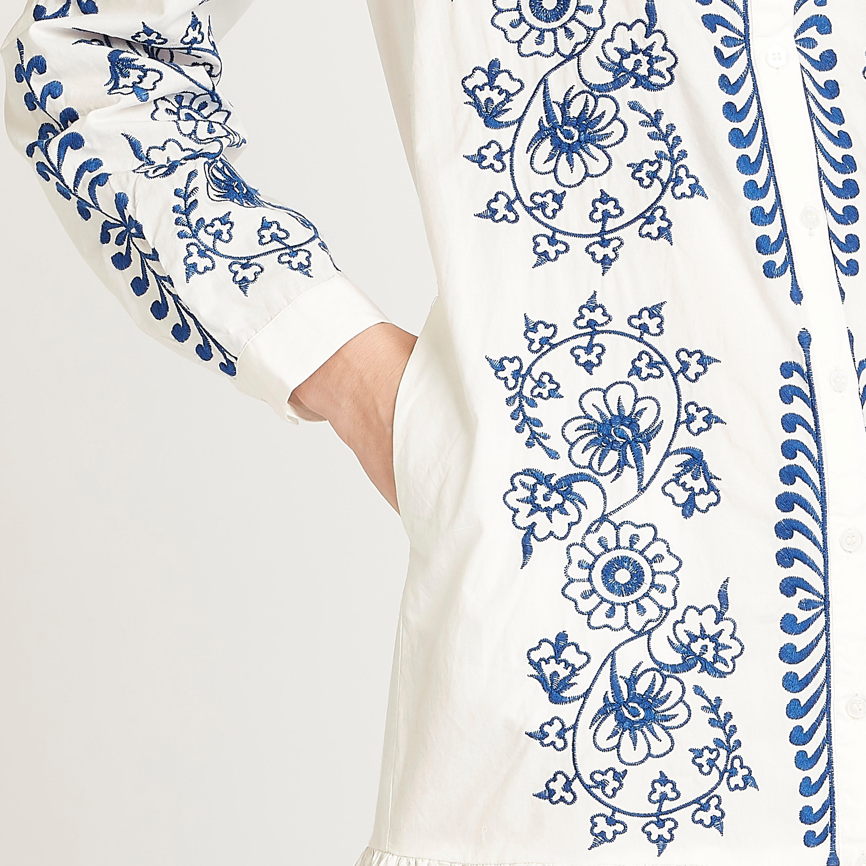 فستان قميص مستدام مطرَز متوسط الطول بأكمام طويلة-women-clothing-dresses-image-3