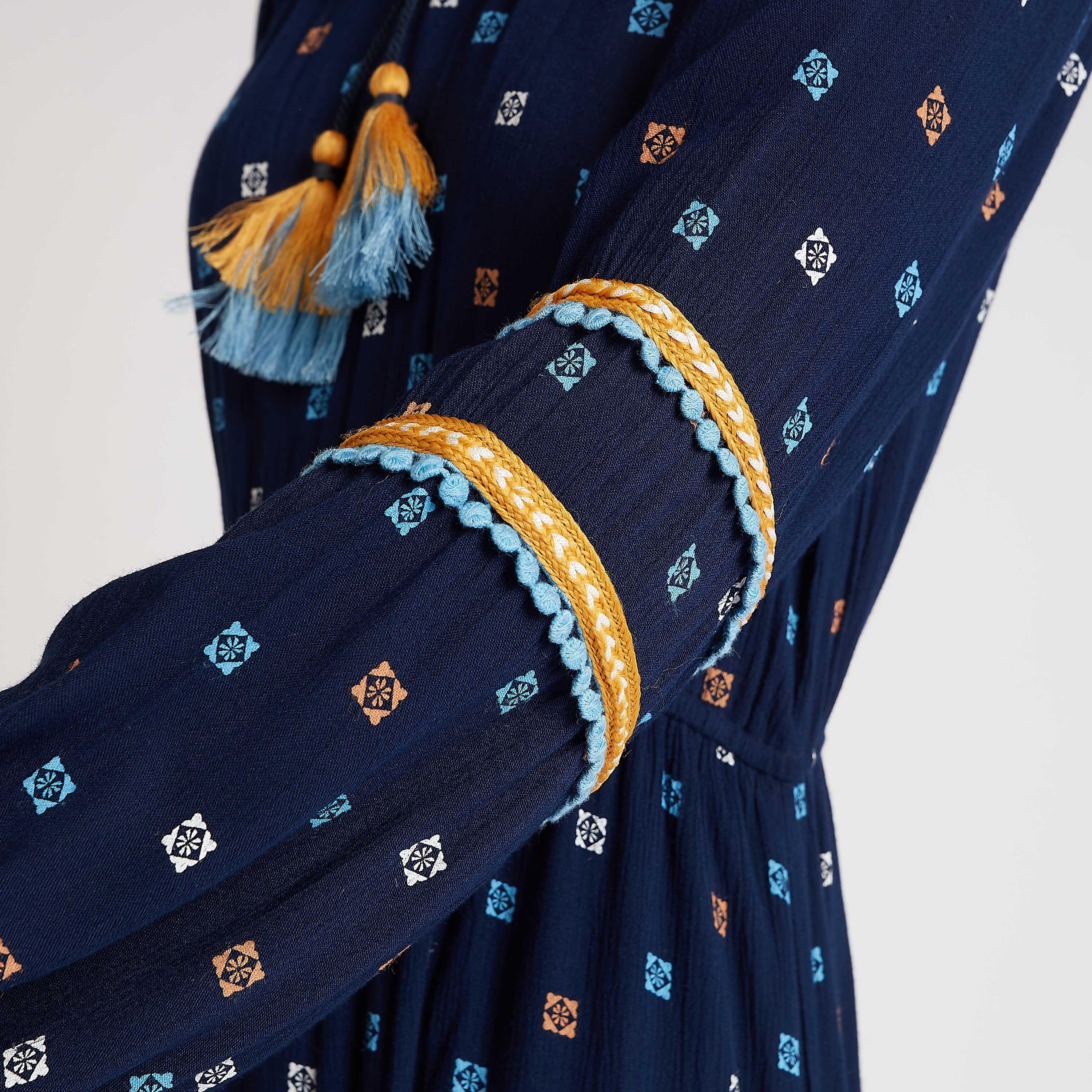 فستان مستدام طويل ايه لاين بأكمام بيشوب وأربطة وطبعات-women-clothing-dresses-image-3