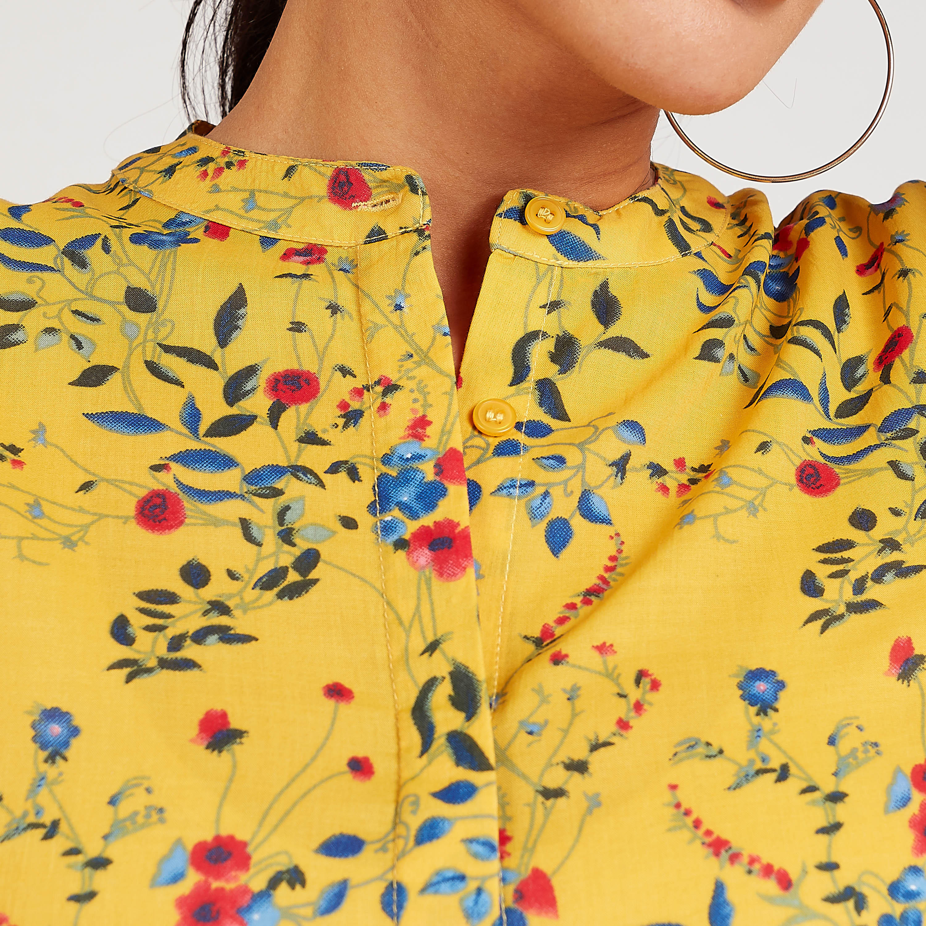 تونيك بياقة ماندارين وأكمام طويلة وطبعات أزهار-women-clothing-shirtsandblouses-blouses-image-6