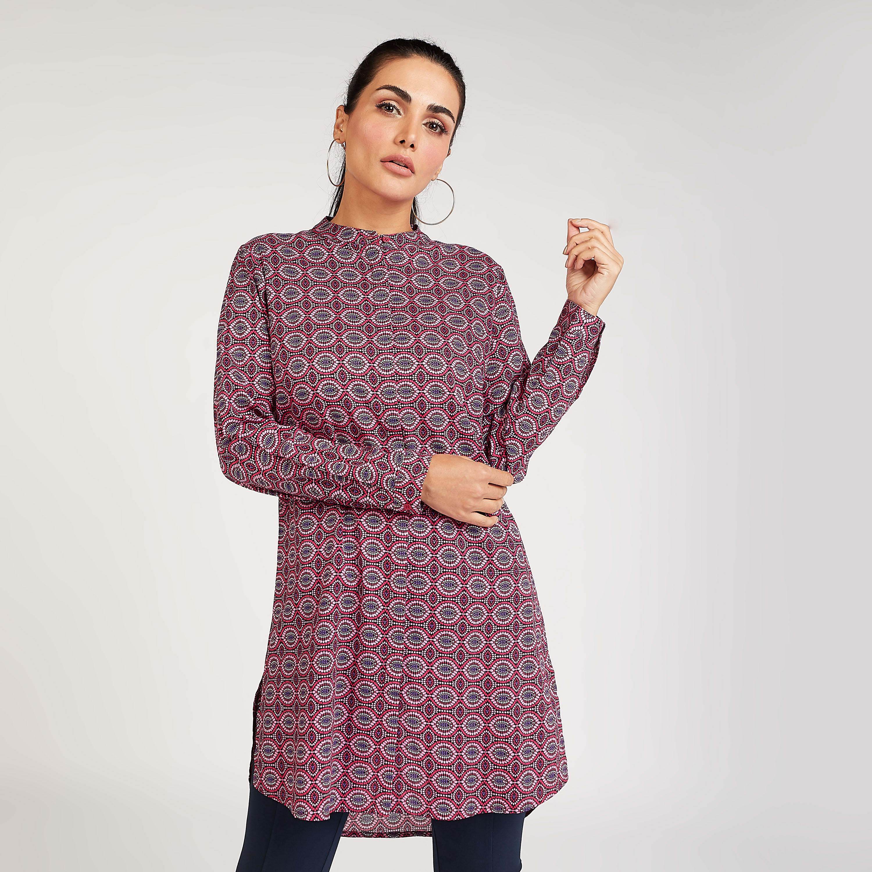 بلوزة بياقة ماندارين وأكمام طويلة وطبعات-women-clothing-shirtsandblouses-blouses-image-6