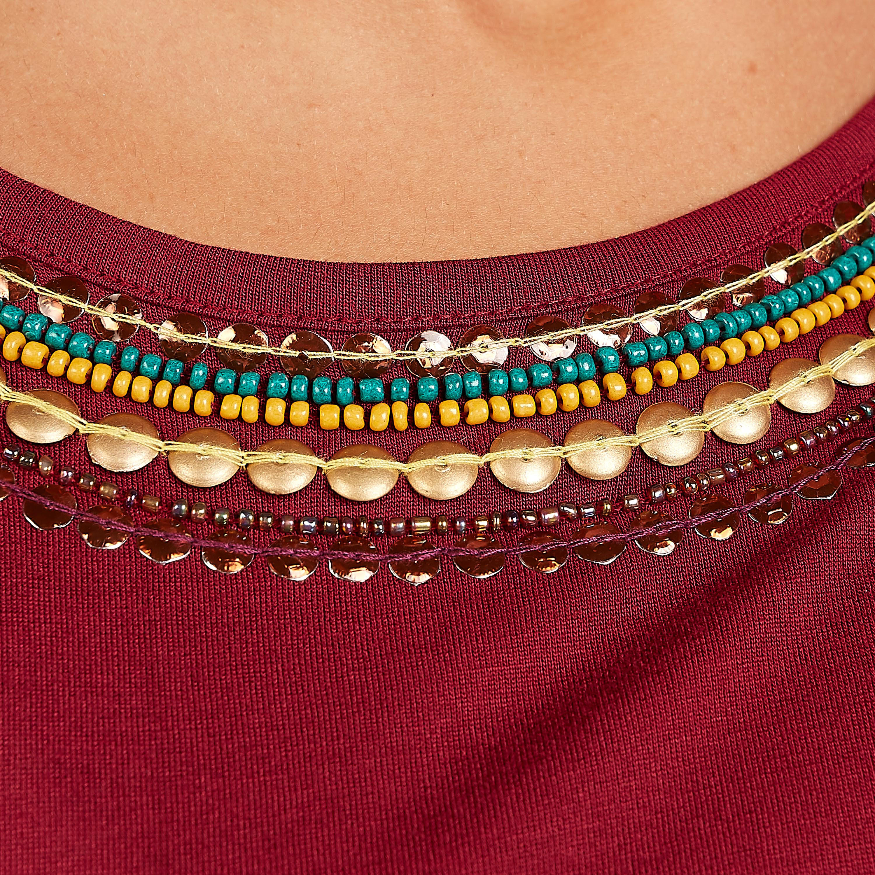 Embellished Detail Top with Round Neck and Long Sleeves-women-clothing-tshirts-image-5