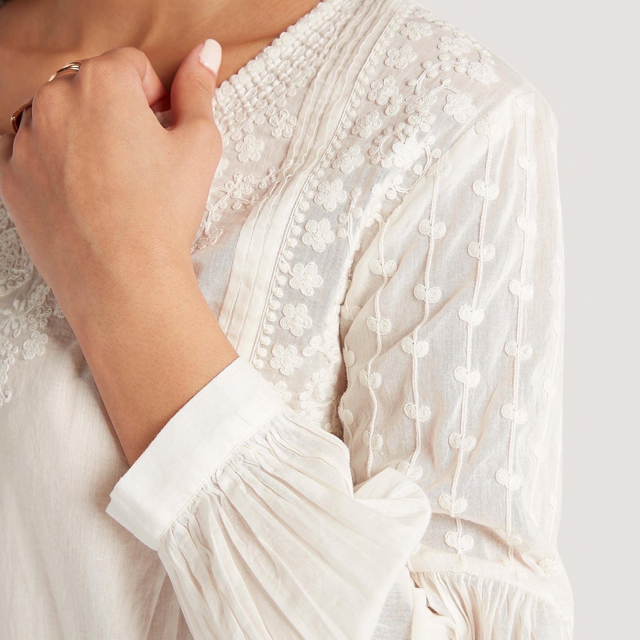 Embroidered V-neck Top with Long Sleeves-women-clothing-shirtsandblouses-blouses-image-7