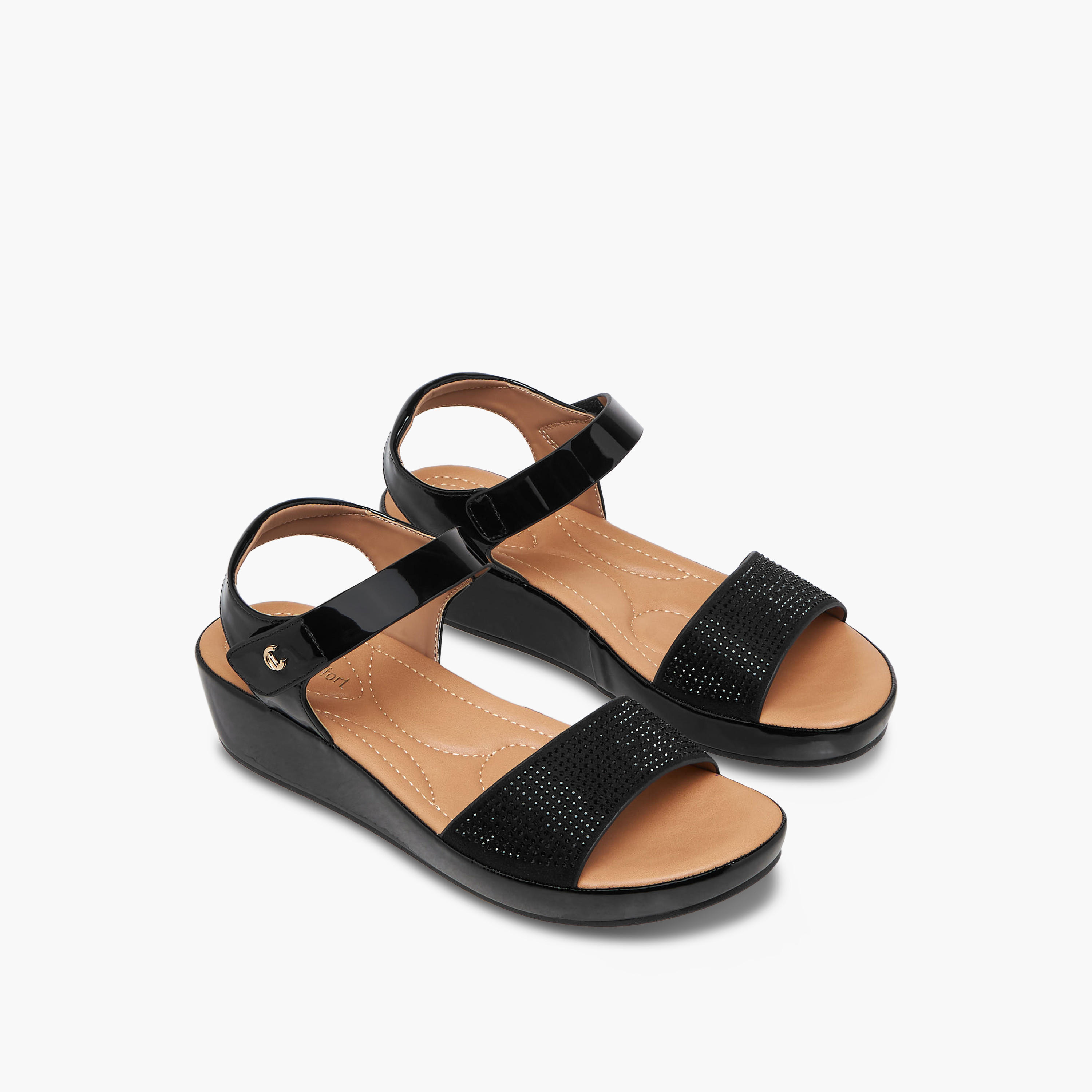 Le Confort Women Embellished Wedge Heel Sandals-women-shoes-sandals-heeled-image-1