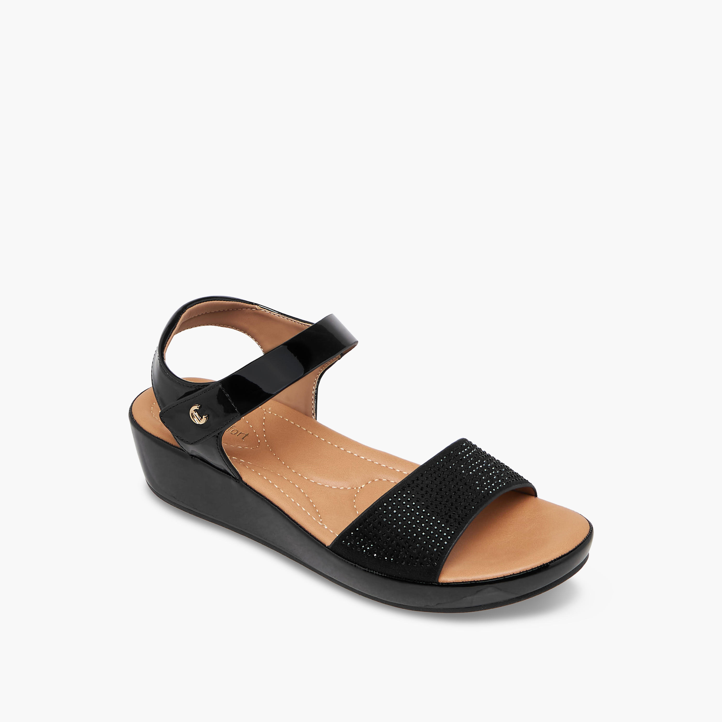 Le Confort Women Embellished Wedge Heel Sandals-women-shoes-sandals-heeled-image-2