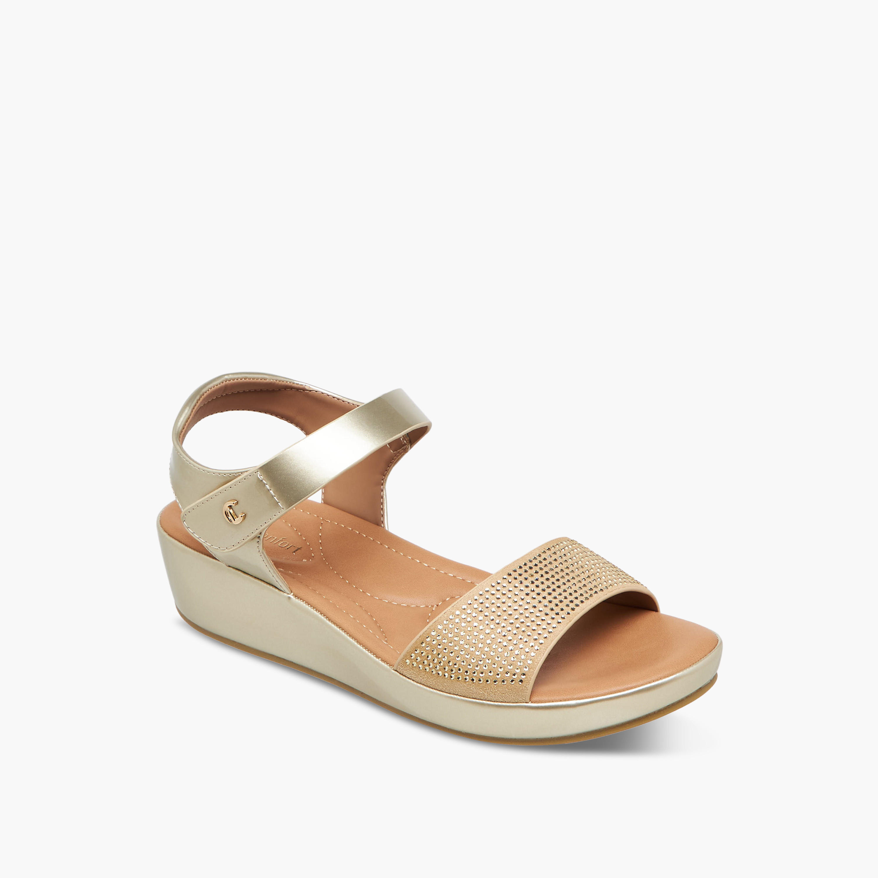 صندل بكعب ويدج وتزيينات للنساء من لو كونفورت-women-shoes-sandals-heeled-image-2