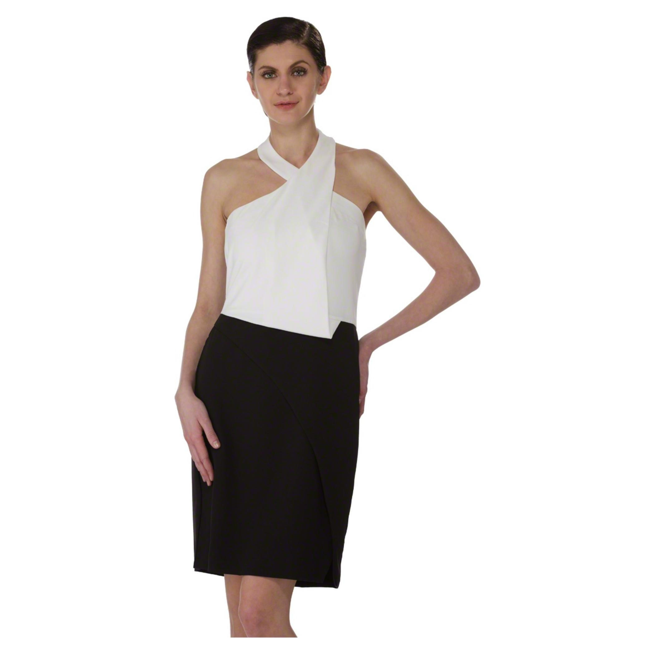 فستان بلون أحادي وياقة هالتر-women-clothing-dresses-image-1