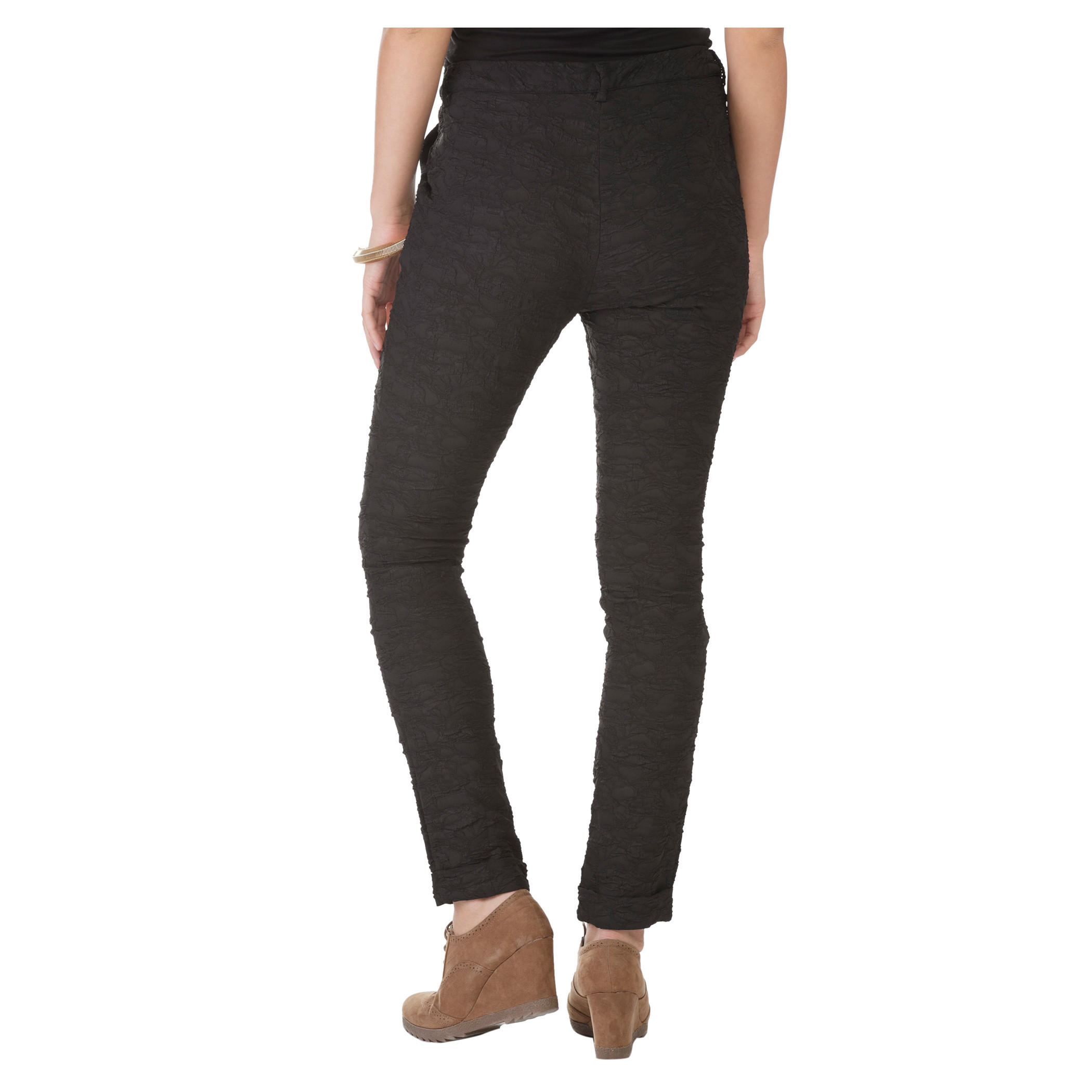 Embossed Slim Leg Trousers-women-clothing-bottoms-trousers-image-4