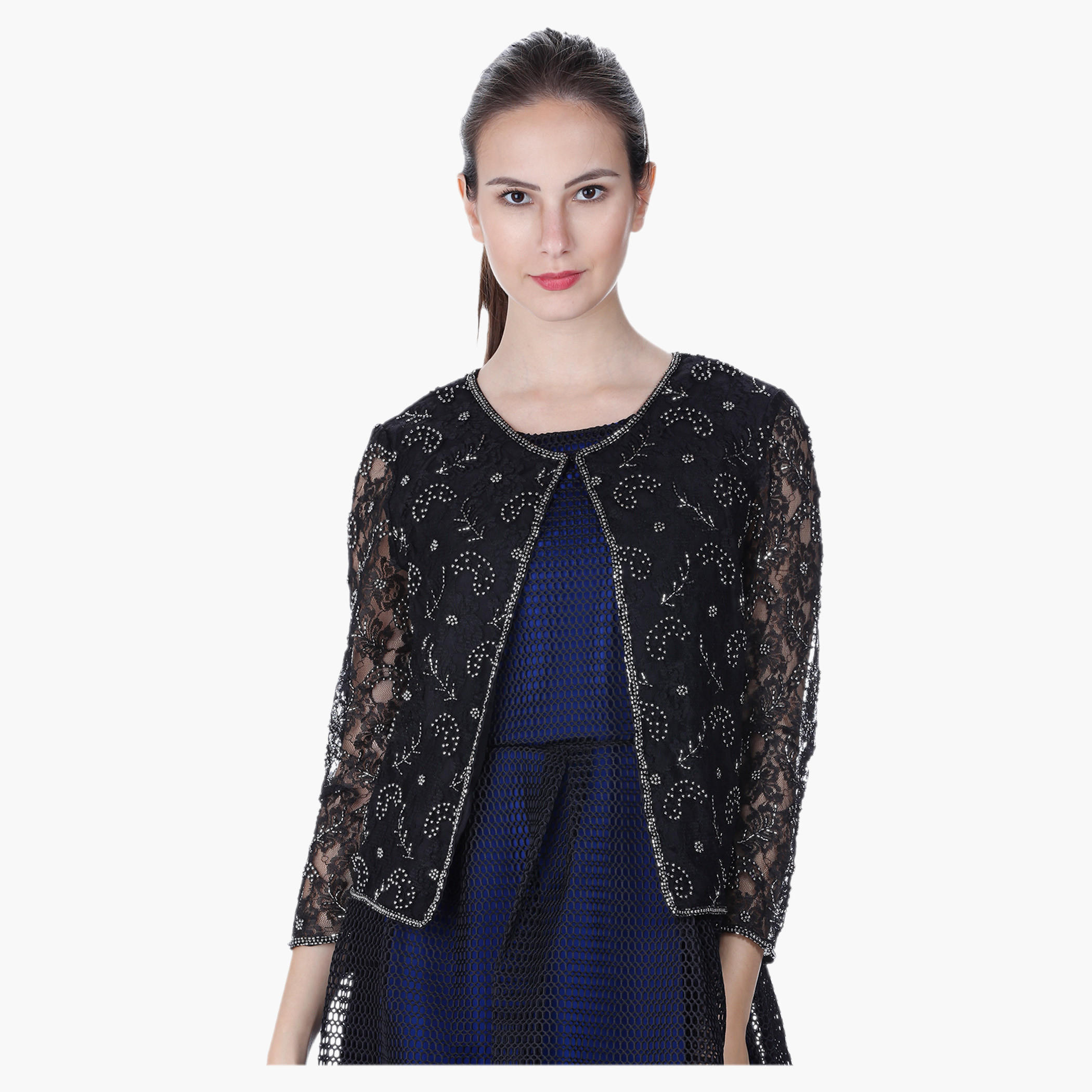Embellished Lace Jacket-women-winterwear-coatsandjackets-jackets-image-1