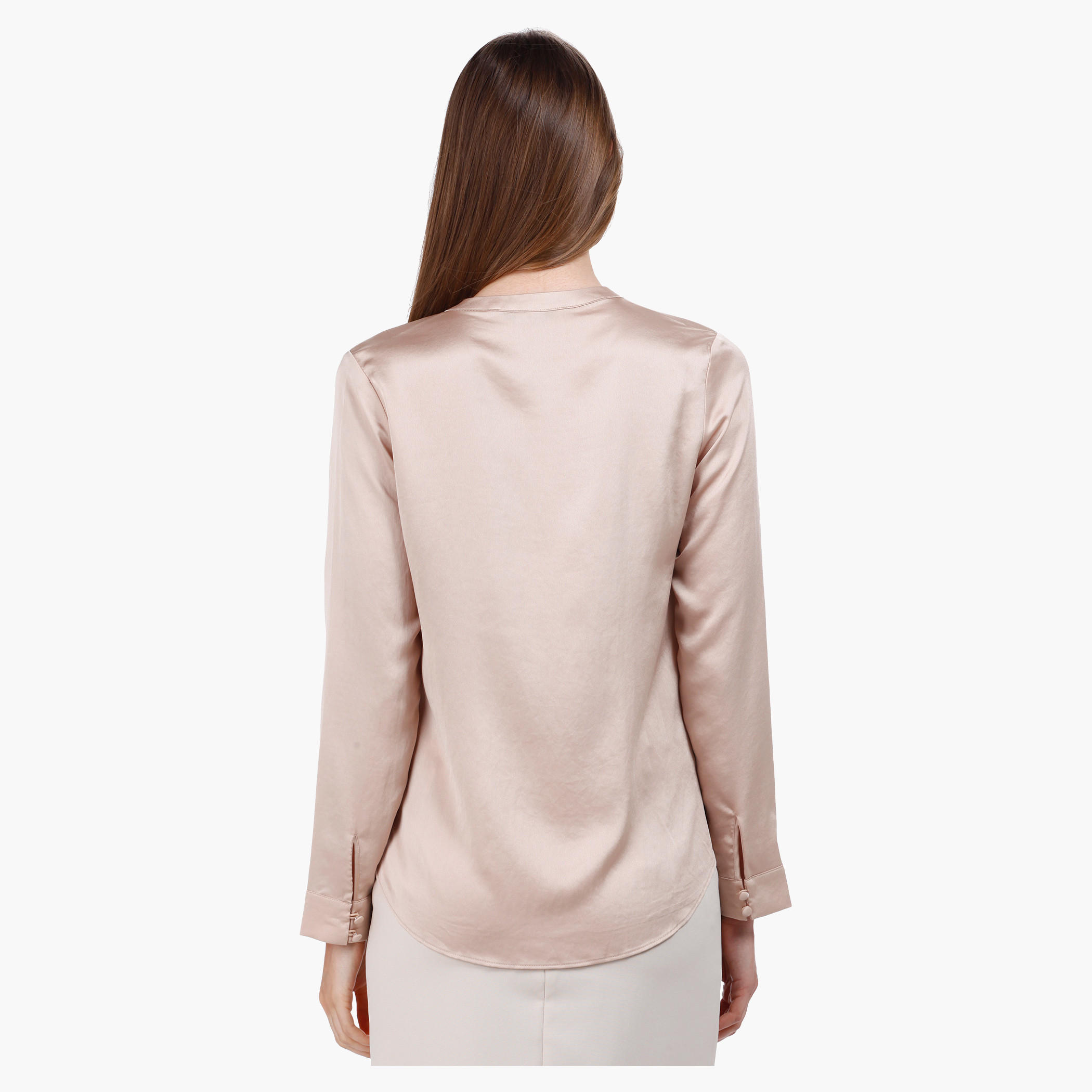 Formal Shirt with Mandarin Collar and Long Sleeves-women-clothing-shirtsandblouses-blouses-image-7