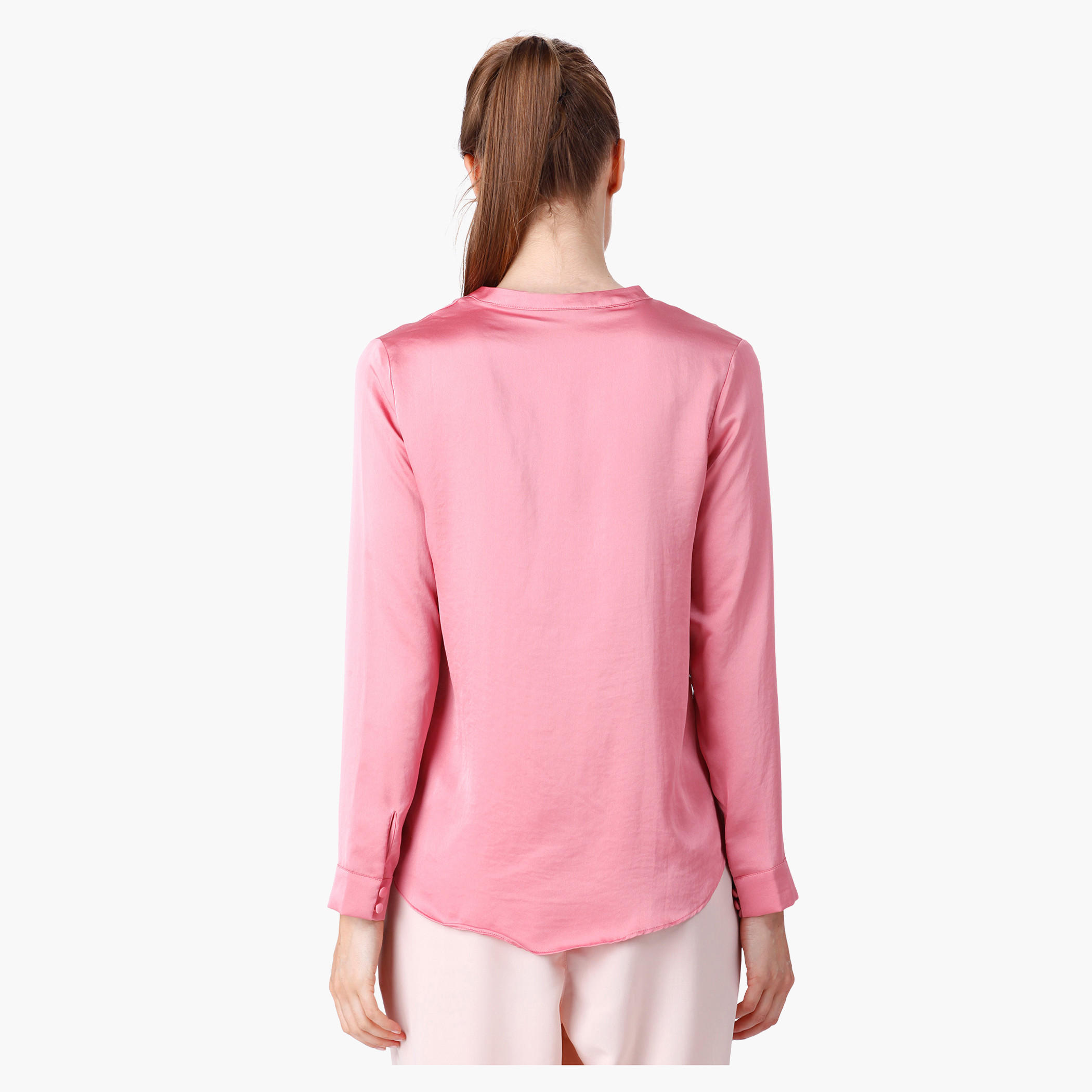 Formal Shirt with Mandarin Collar and Long Sleeves-women-clothing-shirtsandblouses-blouses-image-12