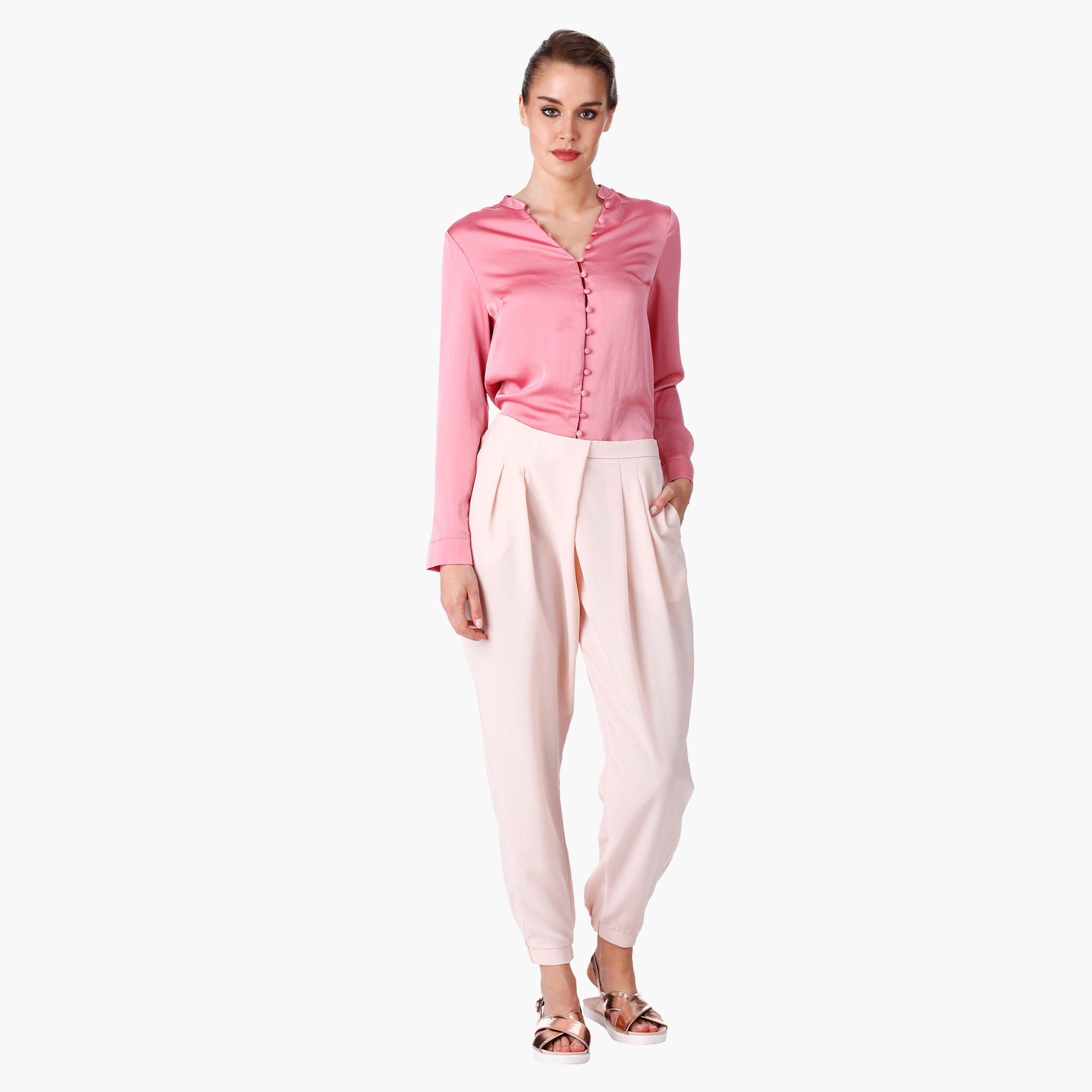 Formal Shirt with Mandarin Collar and Long Sleeves-women-clothing-shirtsandblouses-blouses-image-15