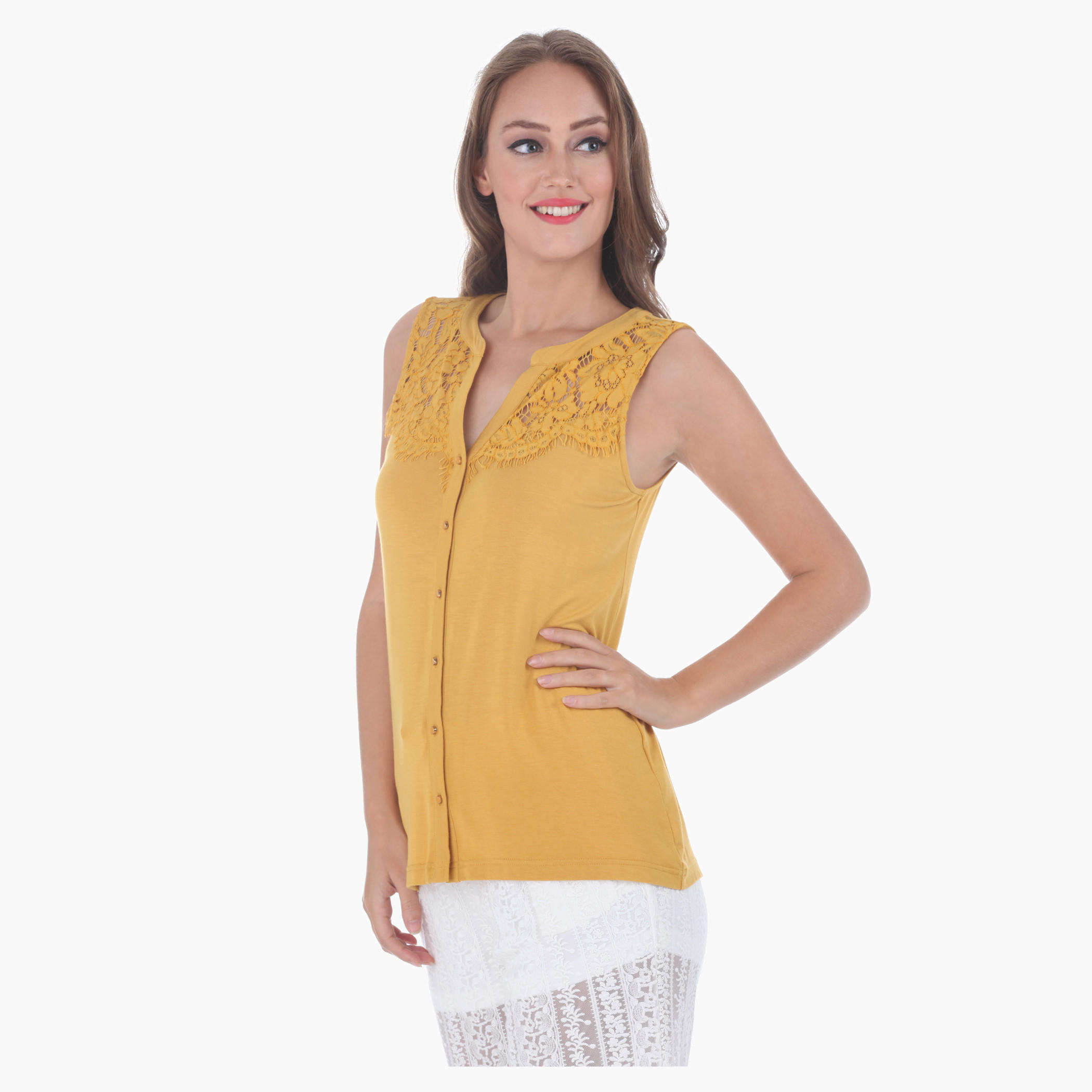 Solid Colour Top-women-clothing-shirtsandblouses-blouses-image-3