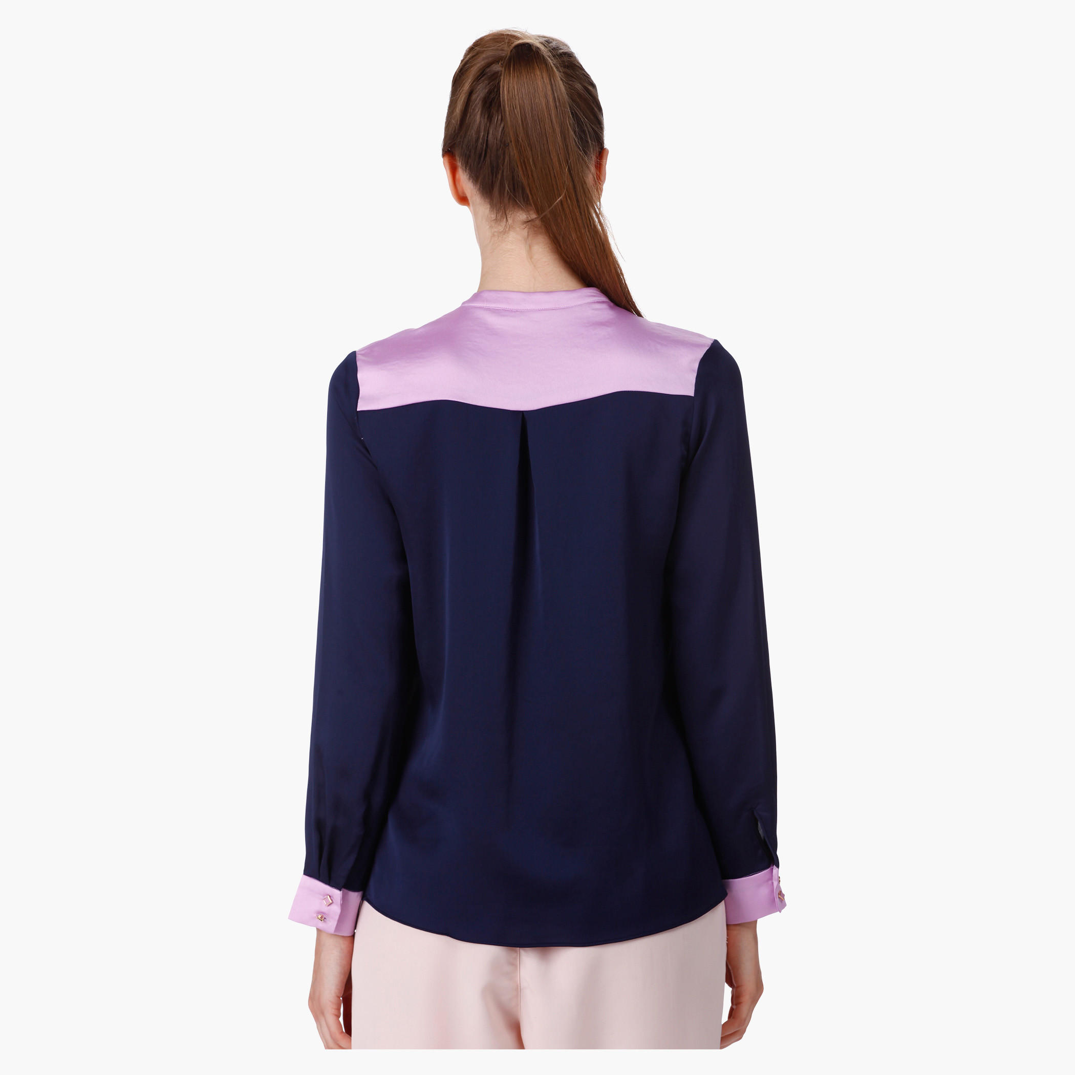 Formal Shirt with Round Neck in Regular Fit-women-clothing-shirtsandblouses-blouses-image-2