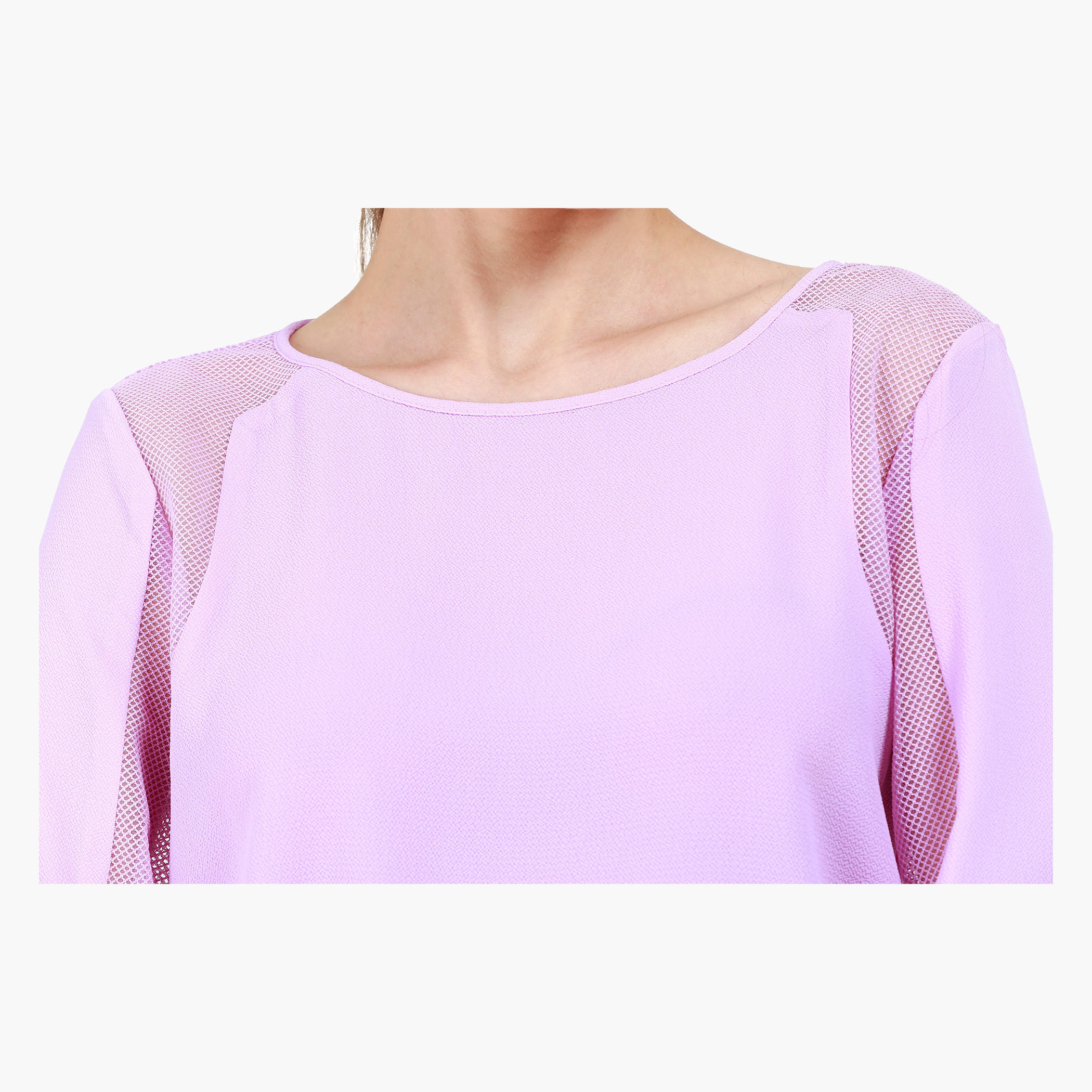 Formal Blouse with Long Sleeves and Mesh Panel Inserts in Regular Fit-women-clothing-shirtsandblouses-blouses-image-4