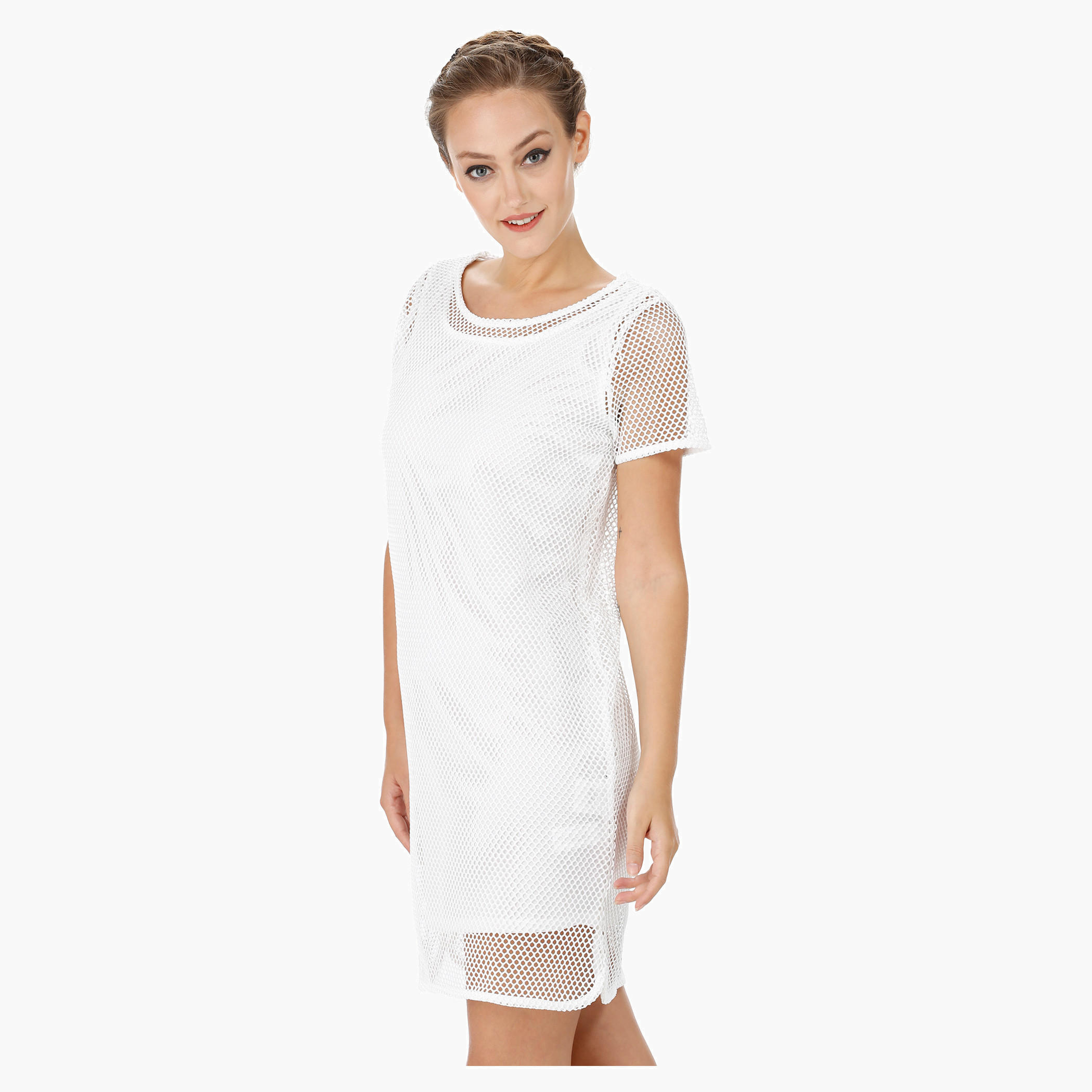 Round Neck Shift Dress-women-clothing-dresses-image-3
